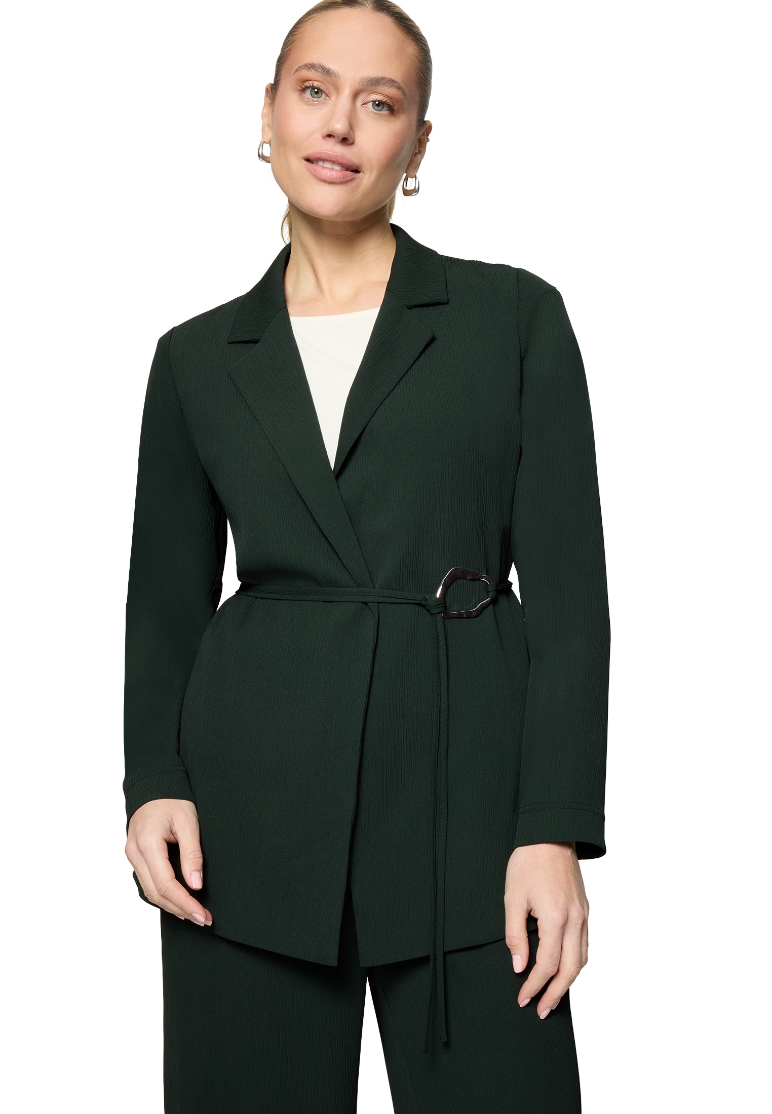Zero Jackenblazer »Longblazer strukturiert mit Bindedetail«