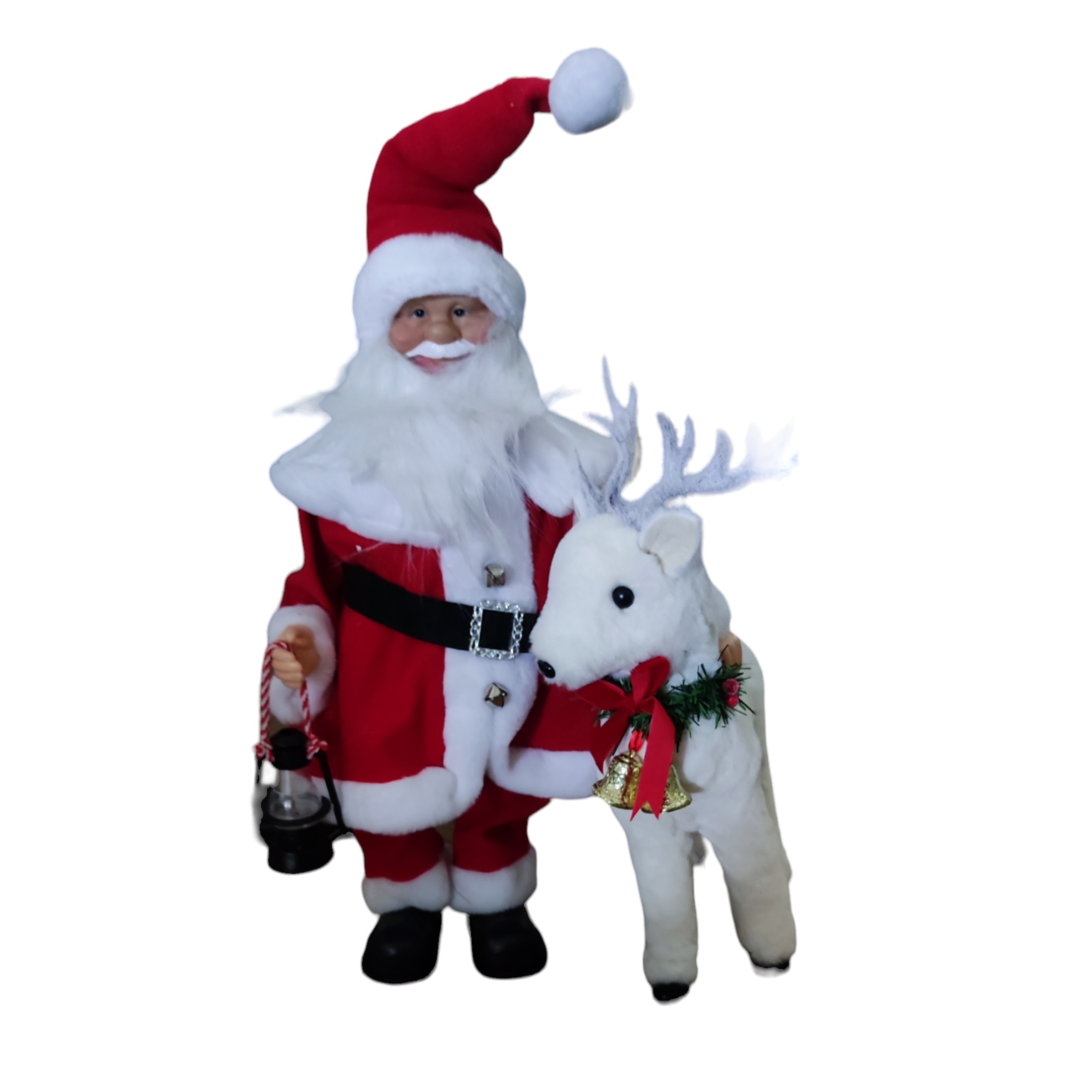 SHX Weihnachtsmann »Animierter Weihnachtsmann mit Rentier«, Bewegung, Soundeffekte