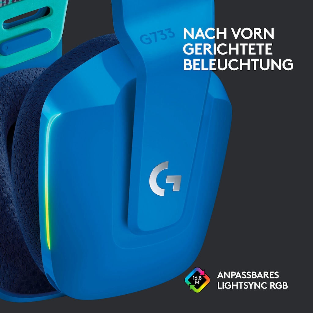 Logitech G Gaming-Headset »G733 LIGHTSPEED Wireless RGB«, WLAN (WiFi), Mikrofon abnehmbar