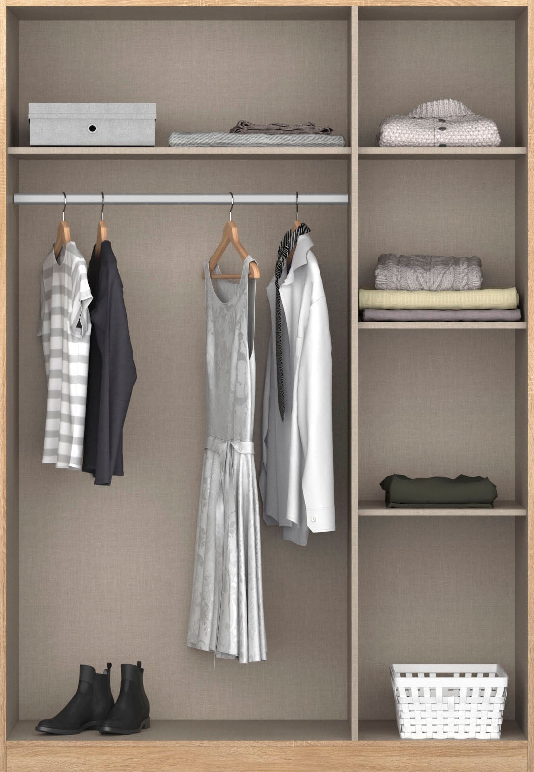 rauch Drehtürenschrank »Kleiderschrank Schrank Garderobe Schlafzimmerschrank CELLE«, in 4 Breiten und 2 Höhen, optional mit Schubkästen MADE IN GERMANY