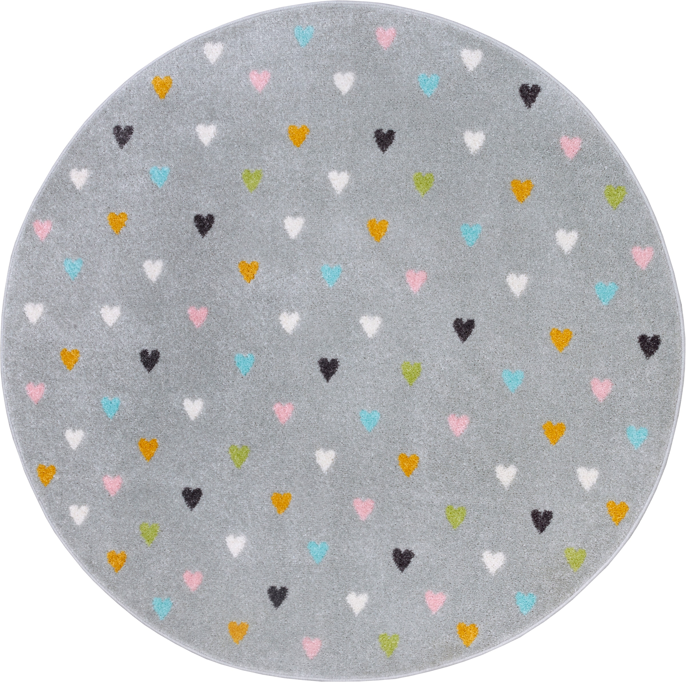 HANSE Home Kinderteppich »Adventures Little Hearts«, rund, 7 mm Höhe, Spielteppich, fest, Kinderzimmer, Kurzflor, Spielunterlage