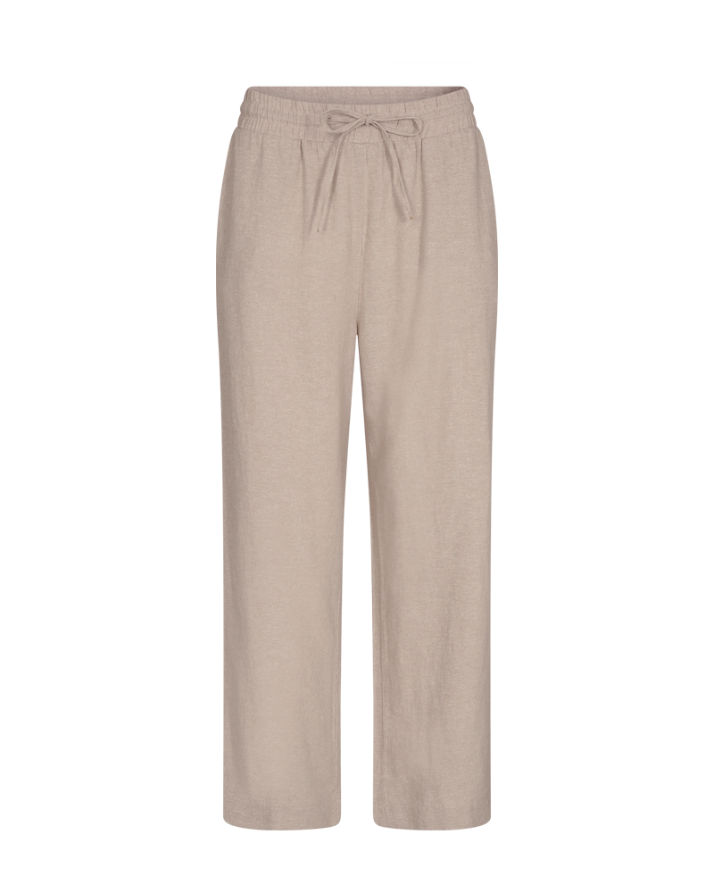Freequent Damen 7/8-Hose »FQLAVA-ANKLE-PA« aus Leinen und mit Kordelzug in beige, Größe L