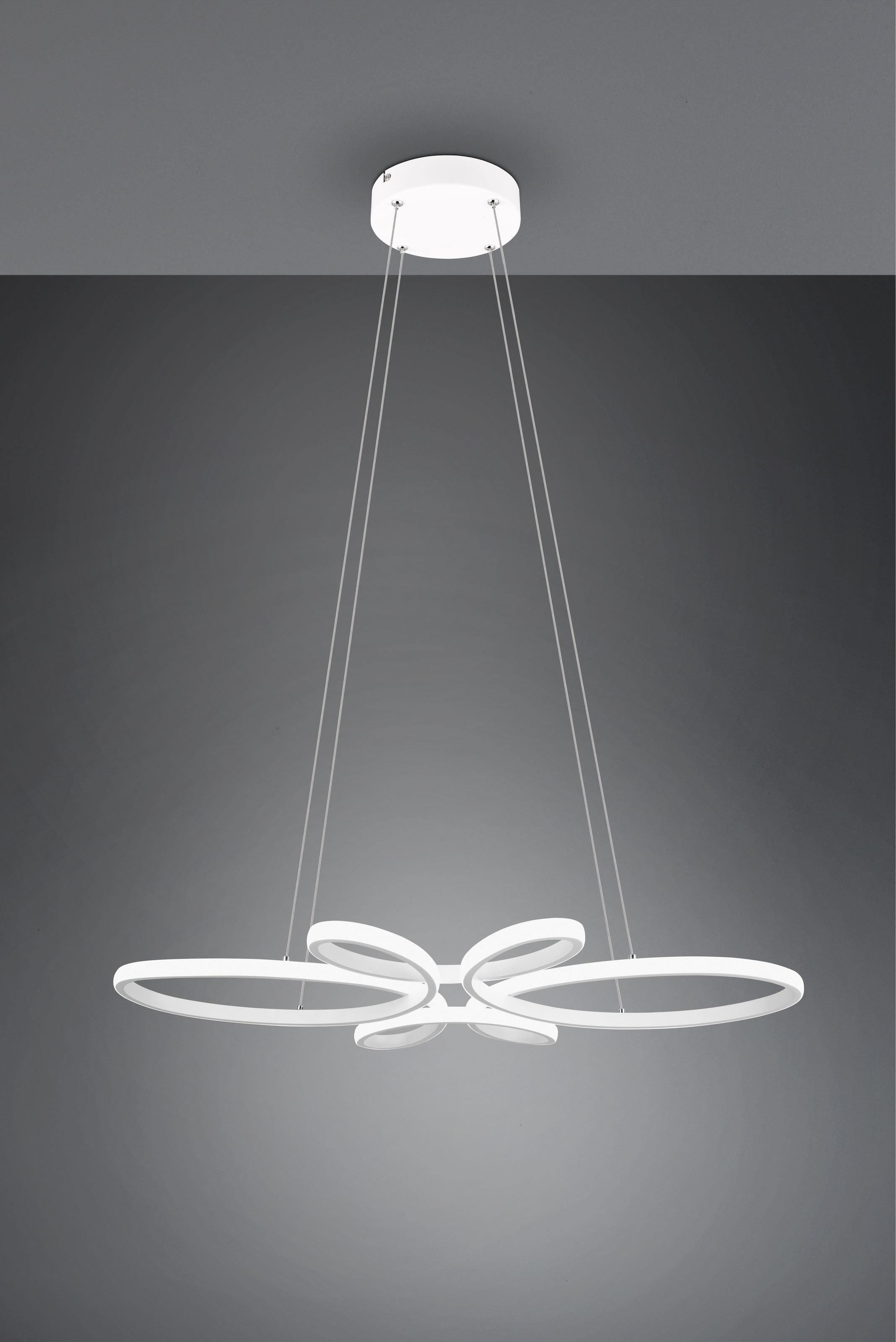 TRIO Leuchten LED Pendelleuchte »FLY, Hängelampe LED 32W 3900 Lumen kaltweiß 4000K 3-Stufen dimmbar« LED-Board 1 Stk. Kaltweiß höhenverstellbar: max 150cm, Maße 83x45 cm, Hängeleuchte Küche Wohnen