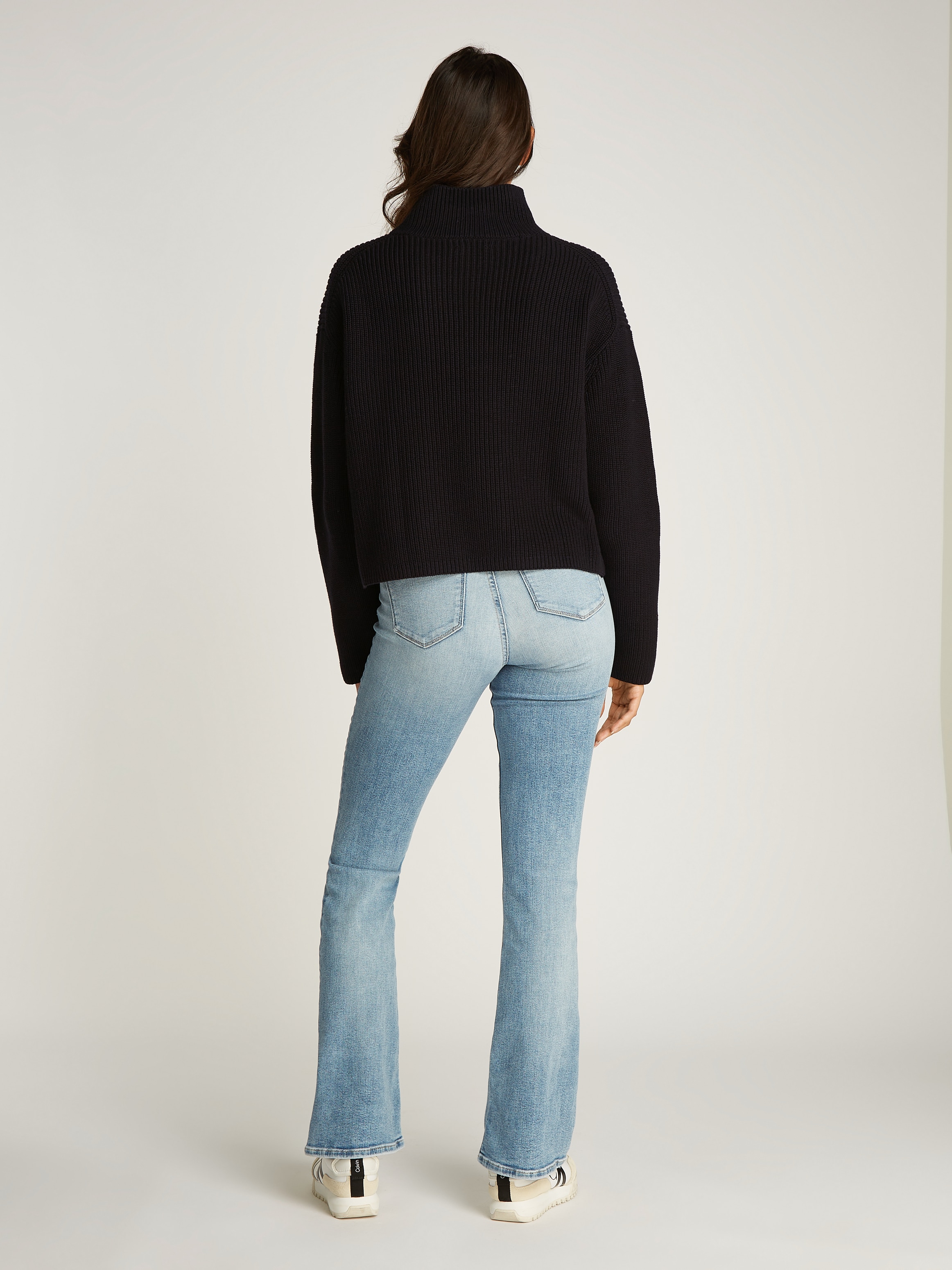 Calvin Klein Jeans Rollkragenpullover »CHUNKY LOOSE HIGH NECK SWEATER«, mit Logopatch