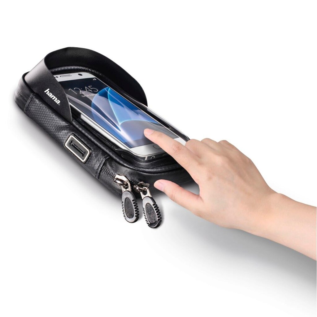 Hama Handyhülle »Smartphone-Tasche "Multi" als Lenkertasche fürs Fahrrad, Klemmhalterung wasserabweisend«
