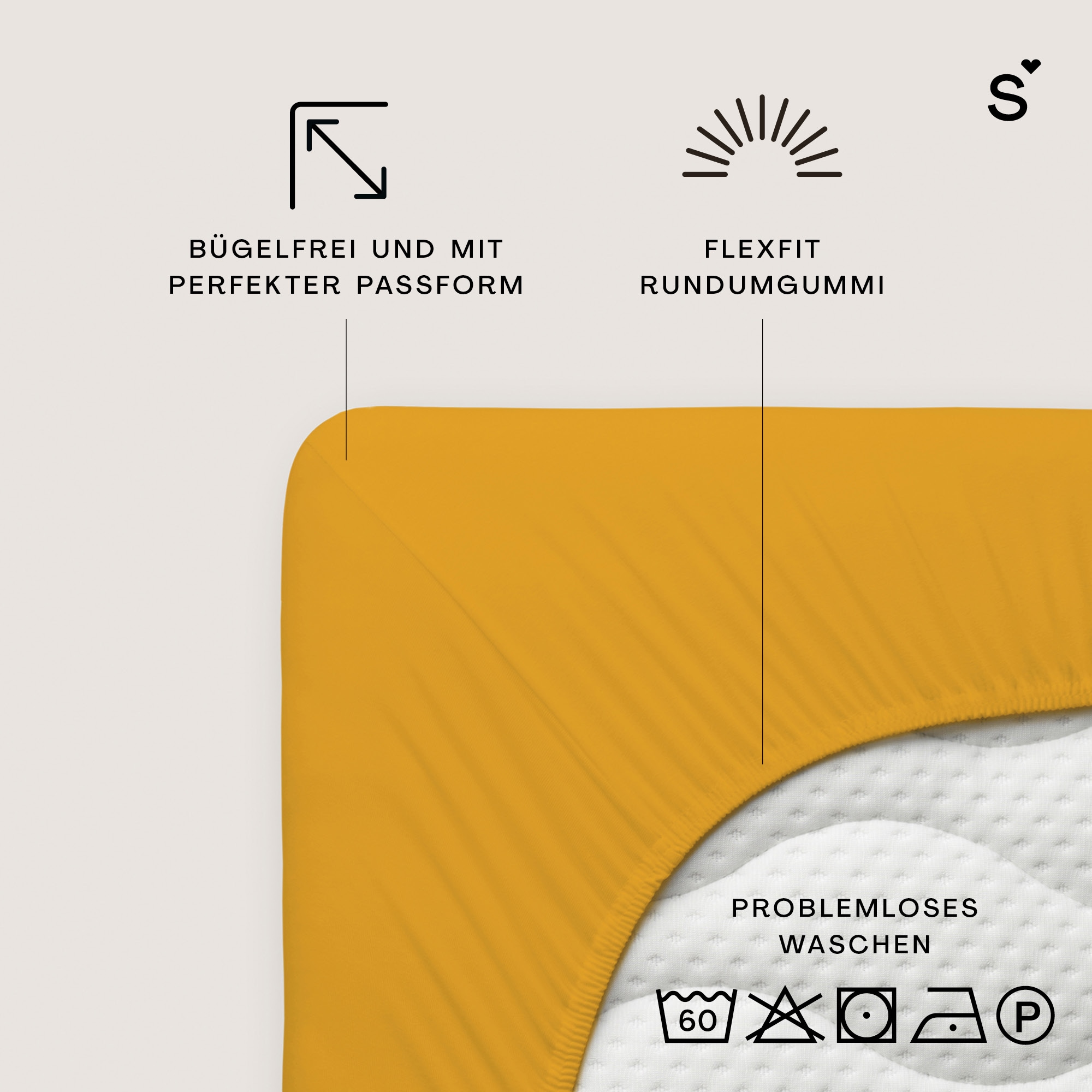 Schlafgut Spannbettlaken »Basic Cotton Bettlaken, 160 g/m², 100% Baumwolle, Spannbetttuch« Spannbettlaken bis 20 cm Matratzenhöhe, bügelfrei und pflegeleicht