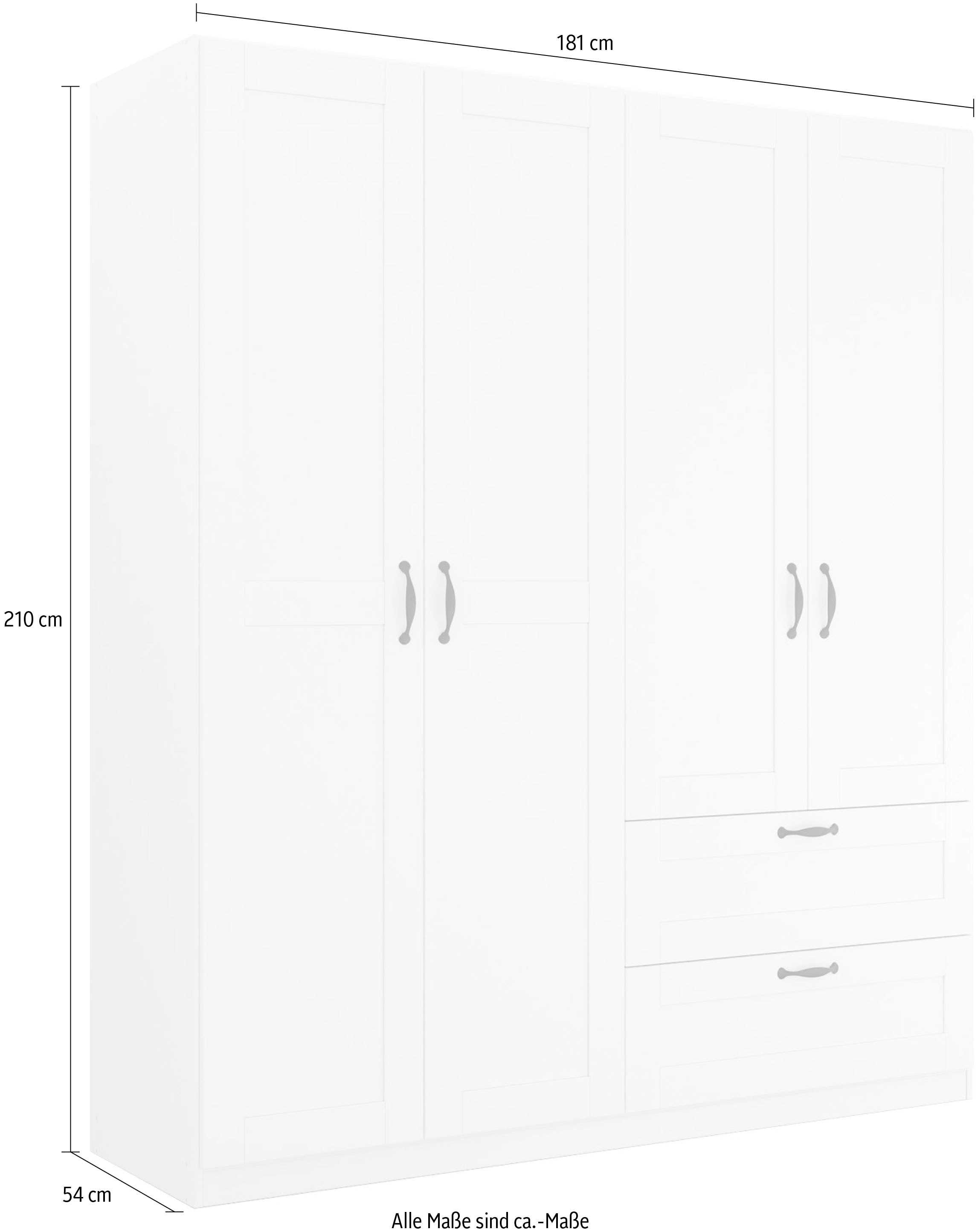 rauch Drehtürenschrank »Cottage by Quadra Spin« in skandinavischem Landhausstil, mit Schubladen