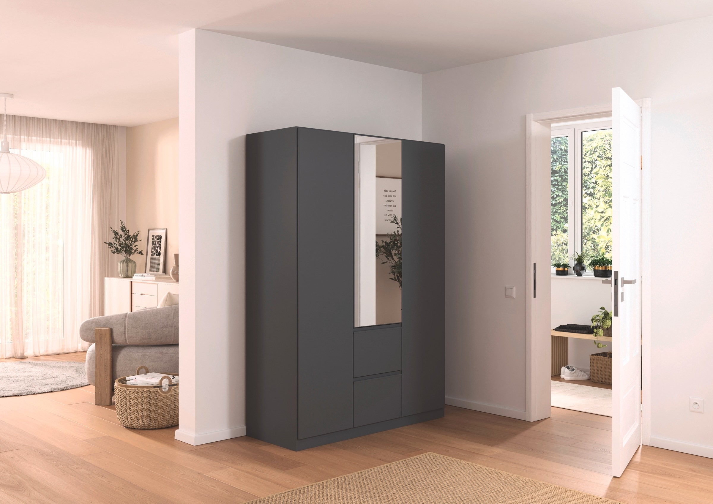 rauch Drehtürenschrank »Kleiderschrank Schrank Garderobe Wäscheschrank BRISTOL in 2 Breiten«, grifflose Front mit Push-to-Open Funktion in 2 Breiten MADE IN GERMANY