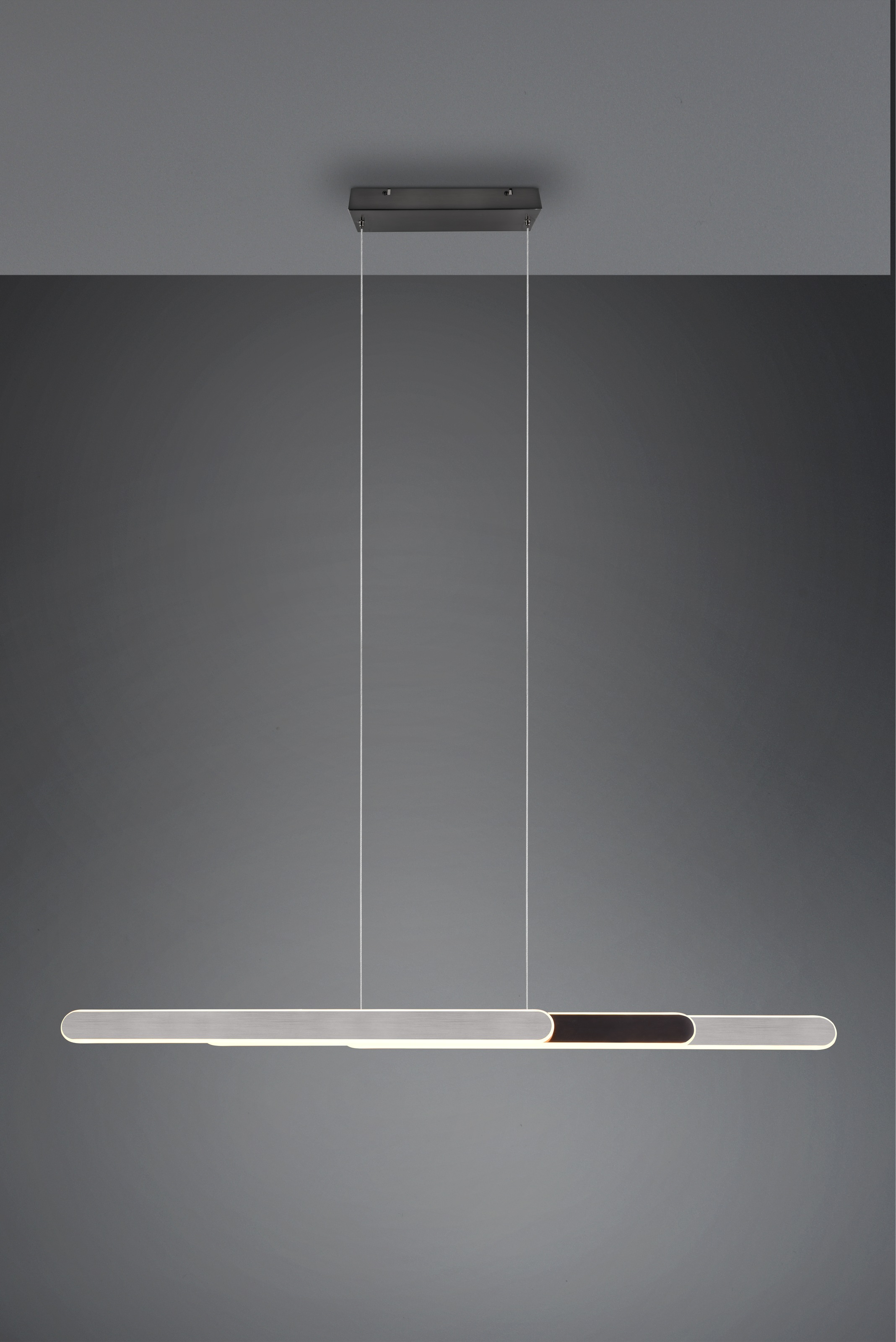 TRIO Leuchten LED Pendelleuchte »HELIOS, ausziehbare Hängelampe mit 3 LED Elementen 5800 Lumen CCT«, 1 flammig, Leuchtmittel LED-Board | LED fest integriert, 2700-6500K, Touch Dimmer 4 Stufen, höhenverstellbar up and down Licht