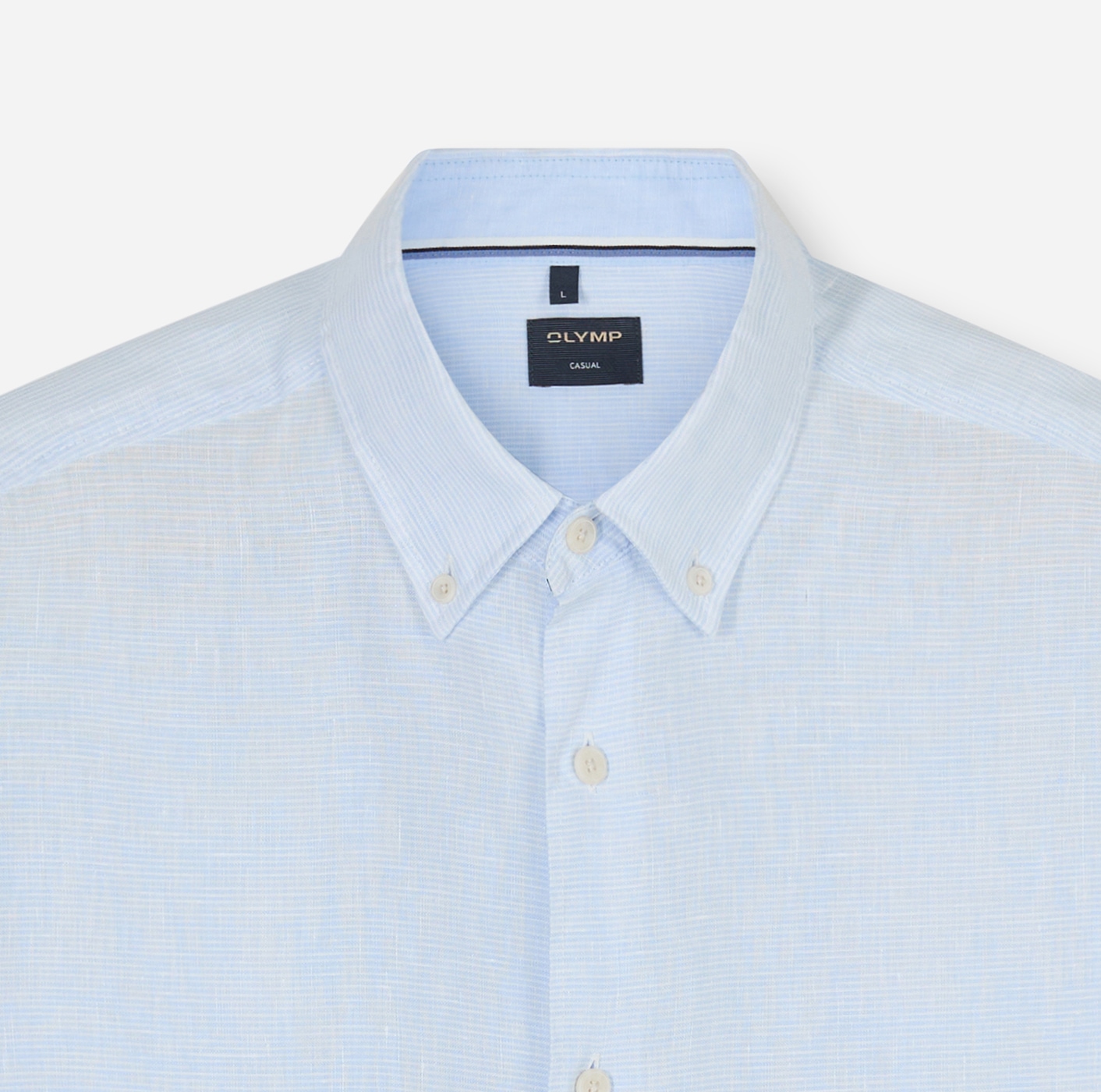 OLYMP Langarmhemd Casual, Button-down-Kragen, regular fit, Leinen