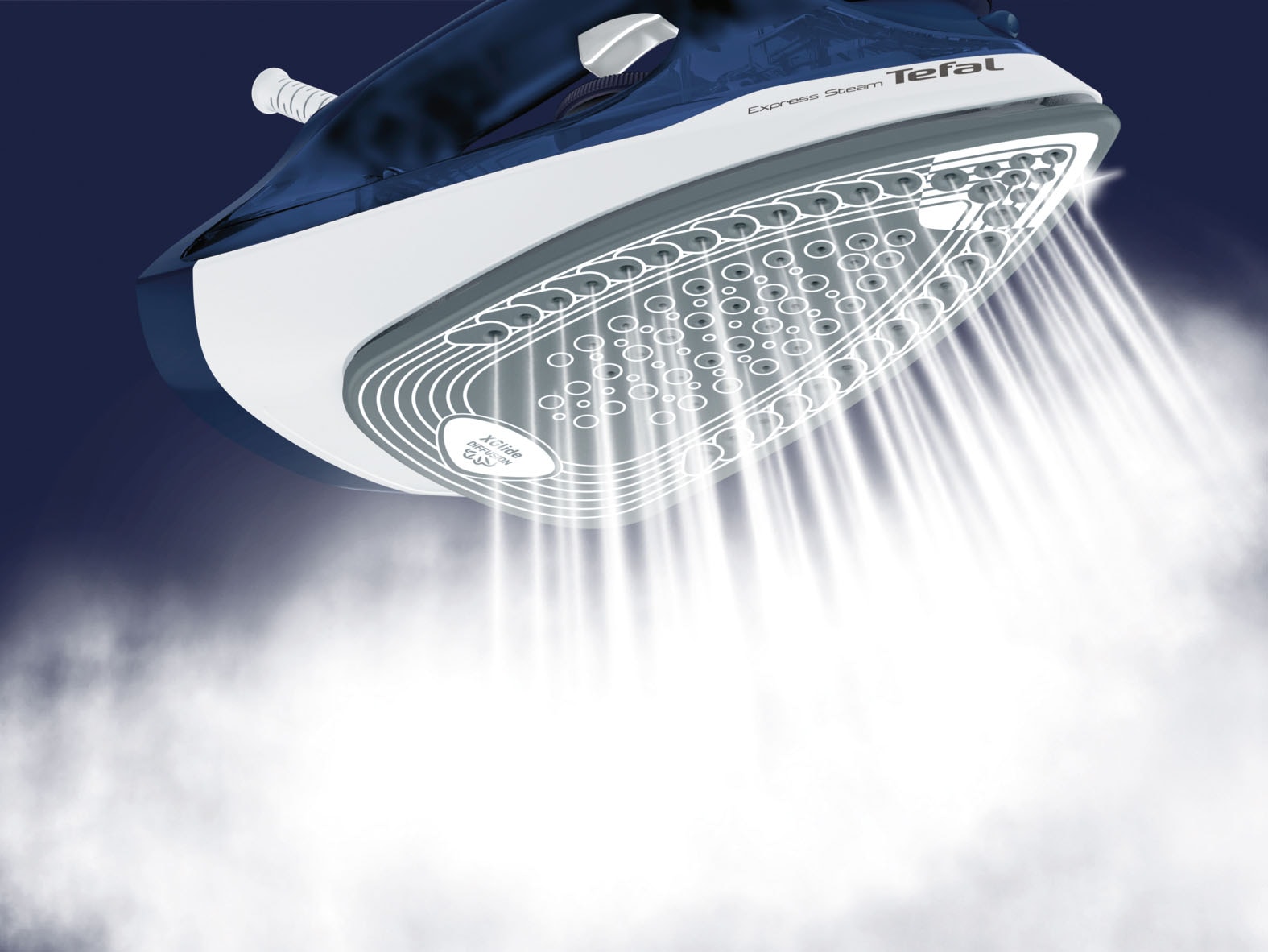 Tefal Dampfbügeleisen »Express Steam FV2838, 2400 W, Keramik-Bügelsohle,«, 2400 W, 180 g/Min. Dampfstoß, Tropfstopp, 270 ml Fassungsvermögen, blau