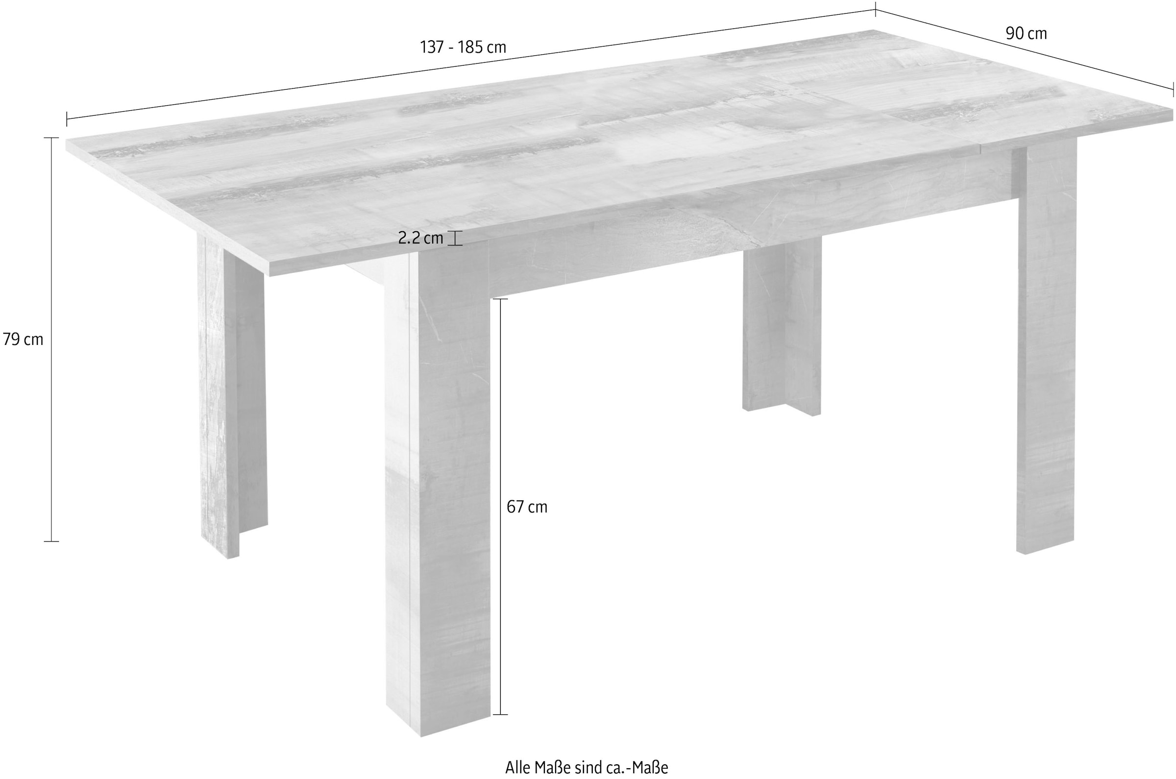 INOSIGN Esstisch »Mango«,Breite 137 cm, ausziehbar auf 187 cm