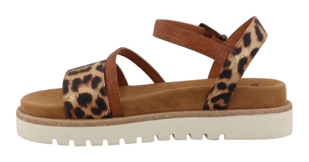 Mustang Shoes Sandale »Malina«  Plateausandalette, Sommerschuh, Urlaubsschuh in Leo-Optik