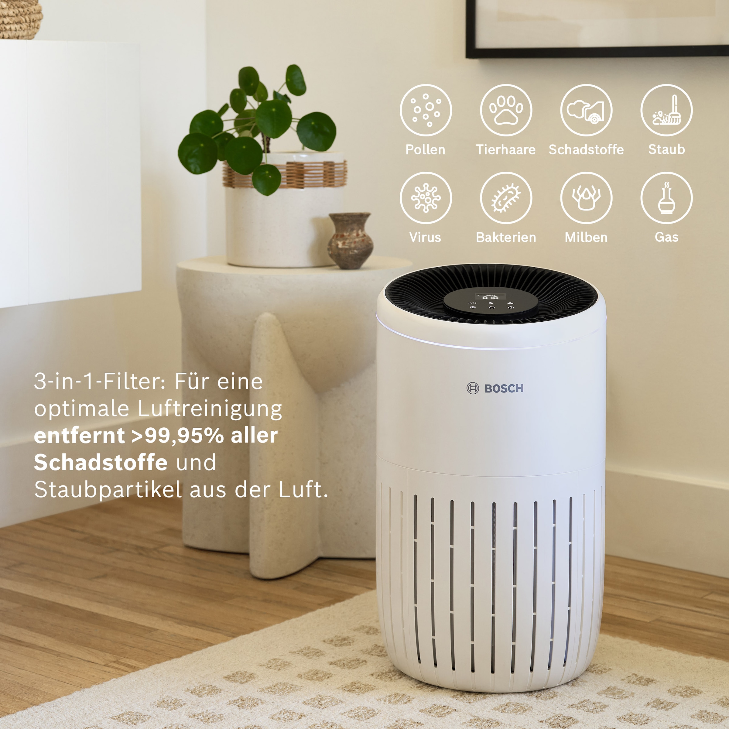 BOSCH Kombifilter »3-in-1 HEPA Filter mit Hocheffizienter Aktivkohlefilter«