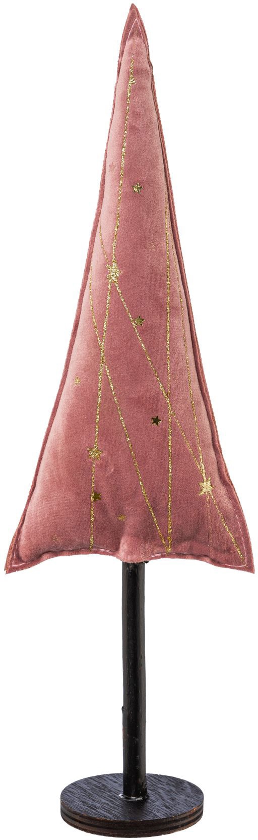 Creativ deco Dekobaum »Weihnachtsdeko«, aus Samtstoff mit Applikationen in 2 Größen: 30x9 cm, 40x13 cm