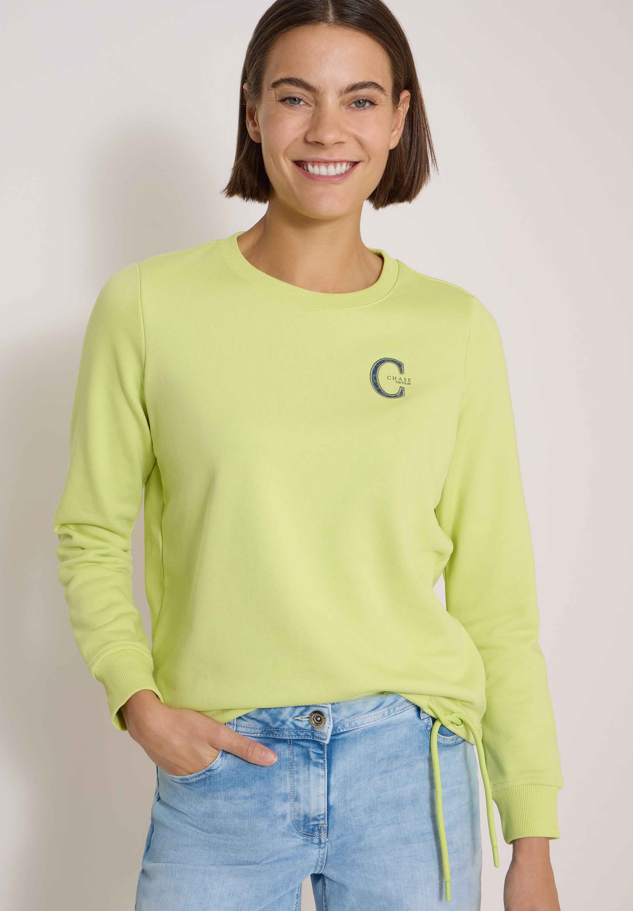 Cecil Sweater , mit Rundhals und Tunnelzug
