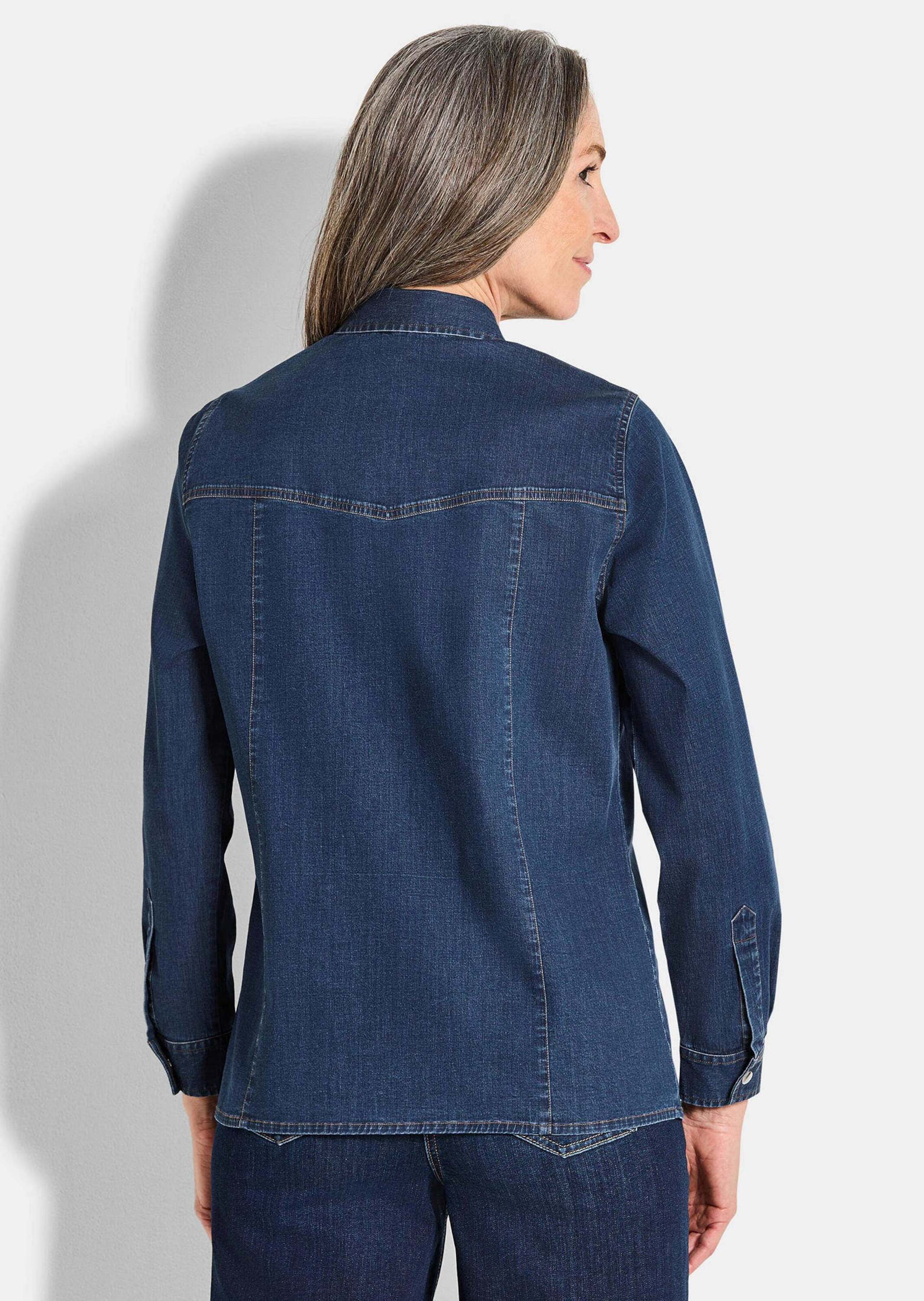 GOLDNER Hemdbluse »Jeanshemd aus Baumwoll-Stretch«