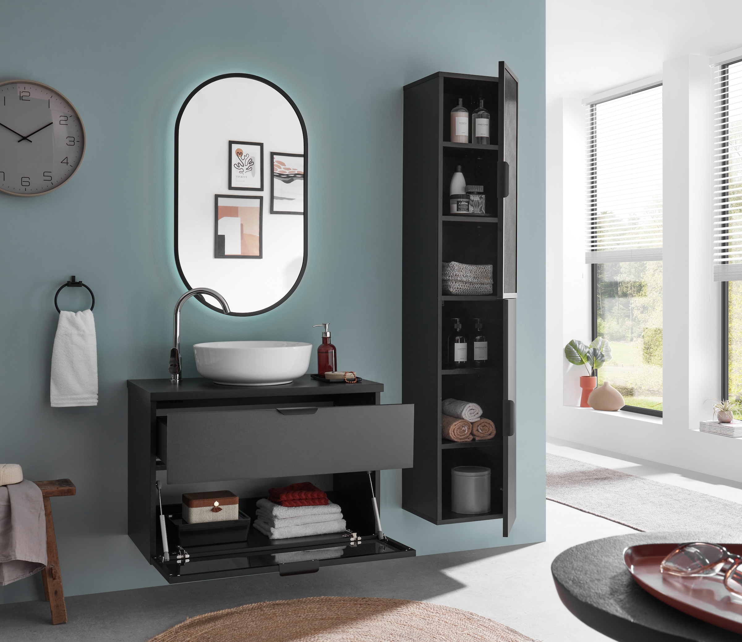 BASIC by Balculina Hochschrank »Diosa B/H/T 35x170x33 cm« 1 Stk. tlg. Breite 35cm, Softclose, Alurahmen