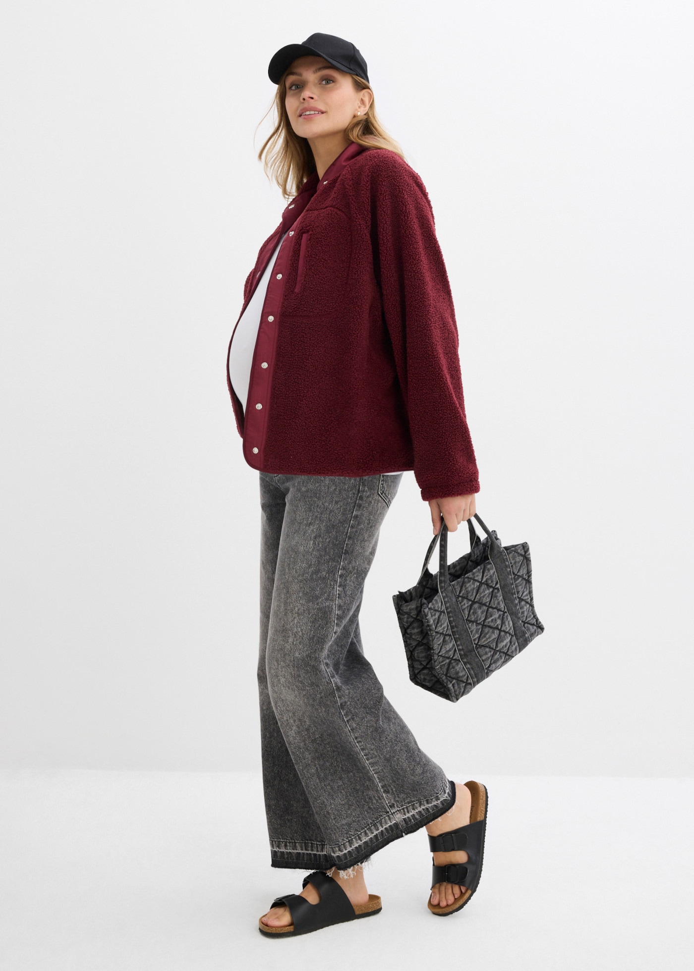 bonprix Umstandsjacke mit abnehmbarem Babyeinsatz per Druckknöpfen, gerade Passform