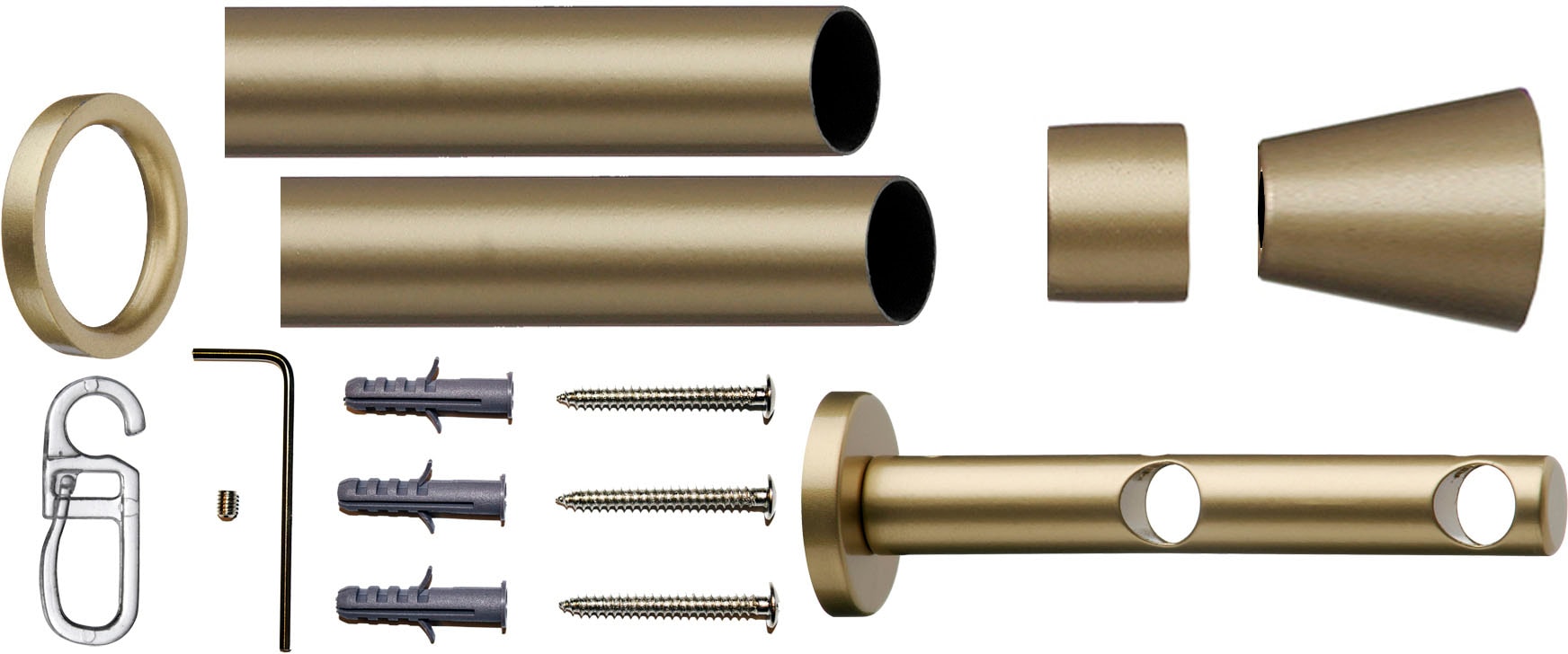 indeko Gardinenstange »Granada« Ø 12 mm 2 läufig-läufig Fixmaß Komplett-Set inkl. Ringen und Montagematerial