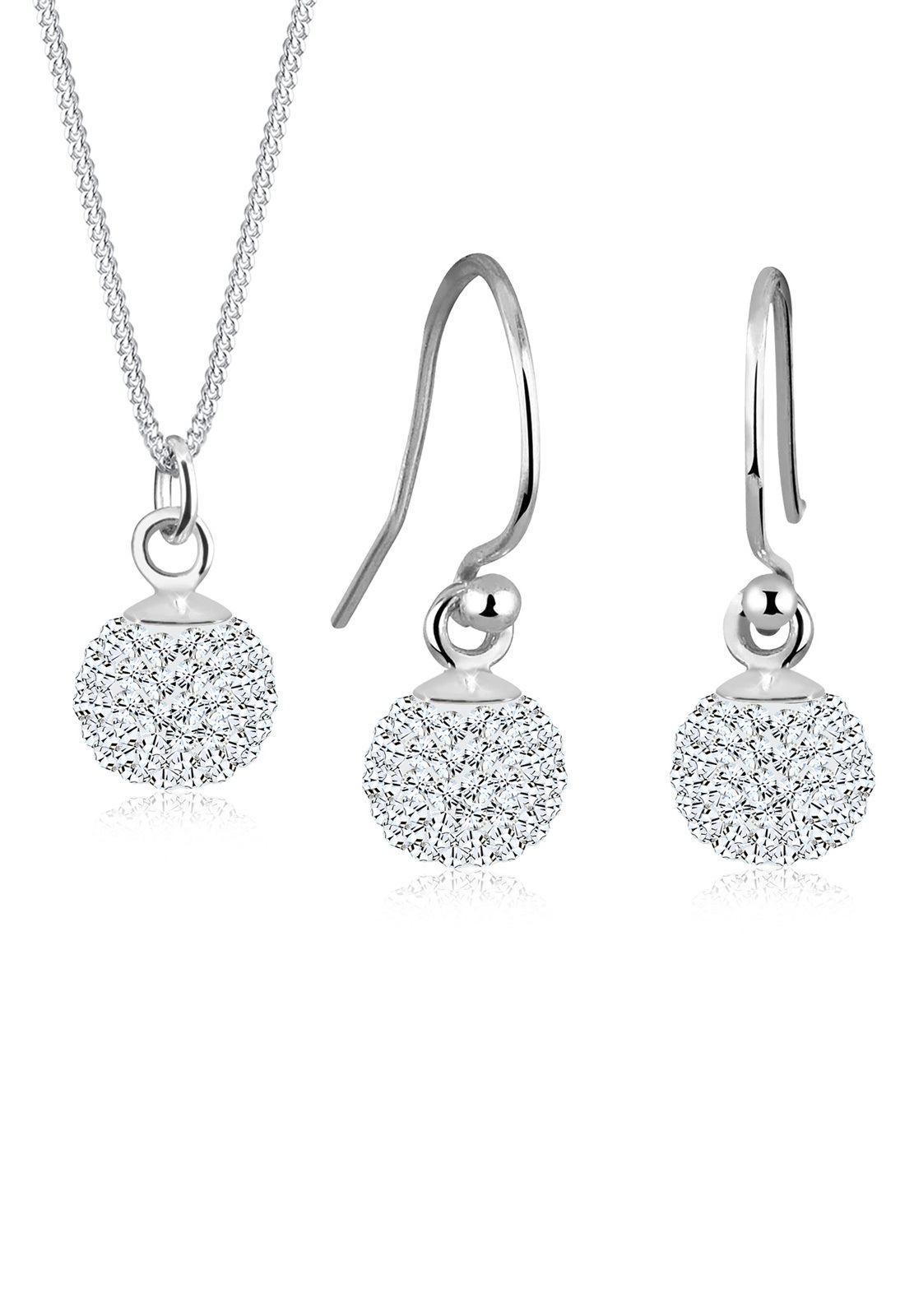 Elli Schmuckset »Kugel Kristalle 925 Sterling Silber«