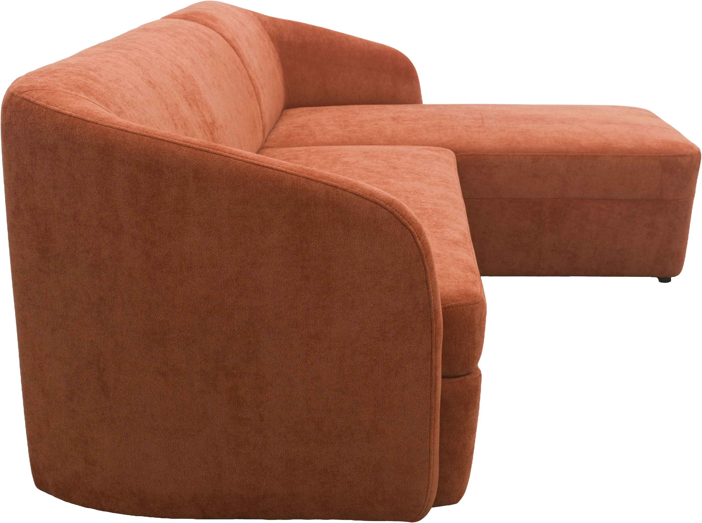 DOMO collection Ecksofa »Orbis, modernes, klares Design mit schmalen, abgerundeten Armlehnen« whlw. mit Bettfunktion u./o. Bettkasten, aus Luxus- Microfaser