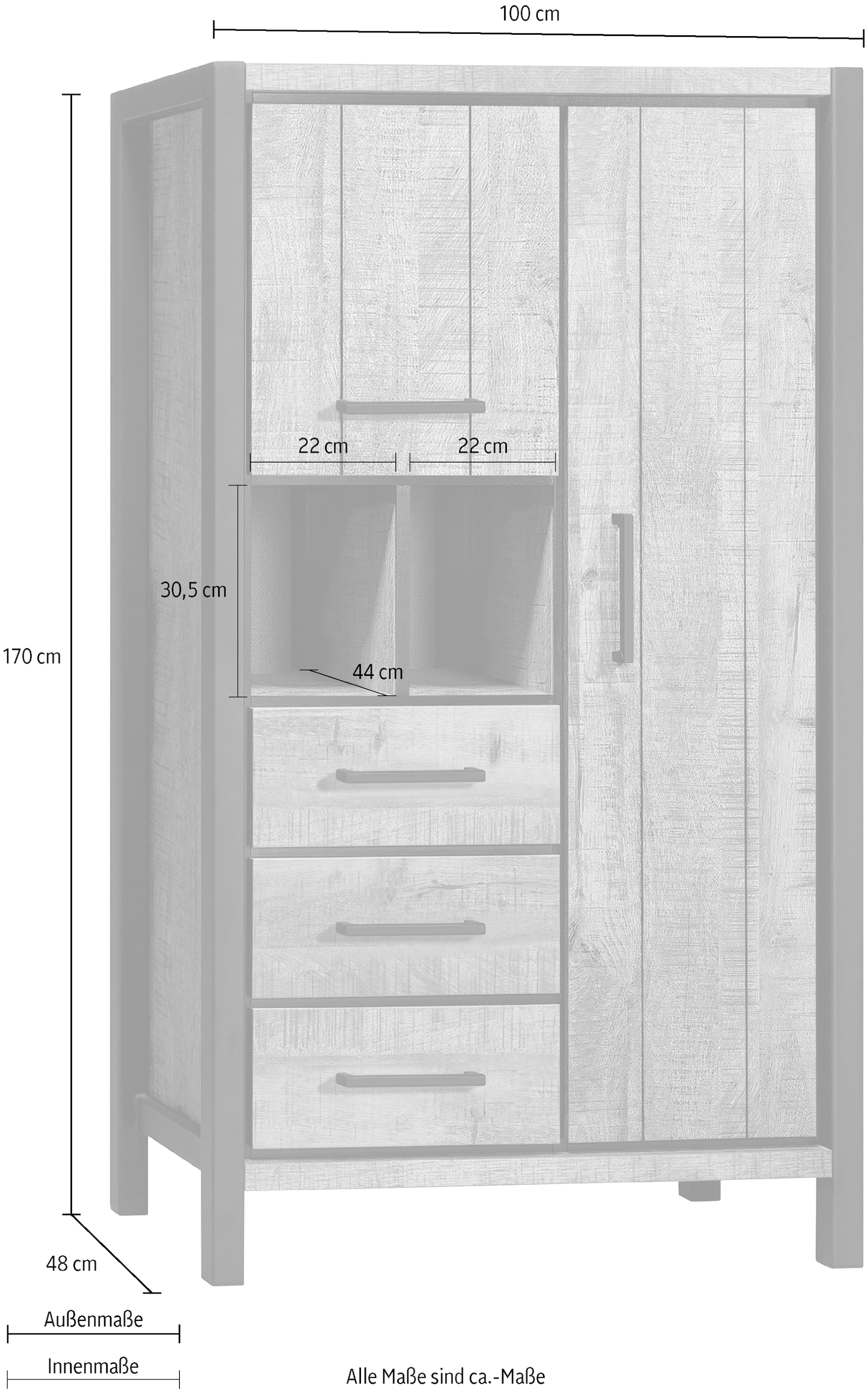 OMG Design Mehrzweckschrank »Ocean, Vitrine, Wohnzimmerschrank« mit Soft-Close, in zwei Breiten
