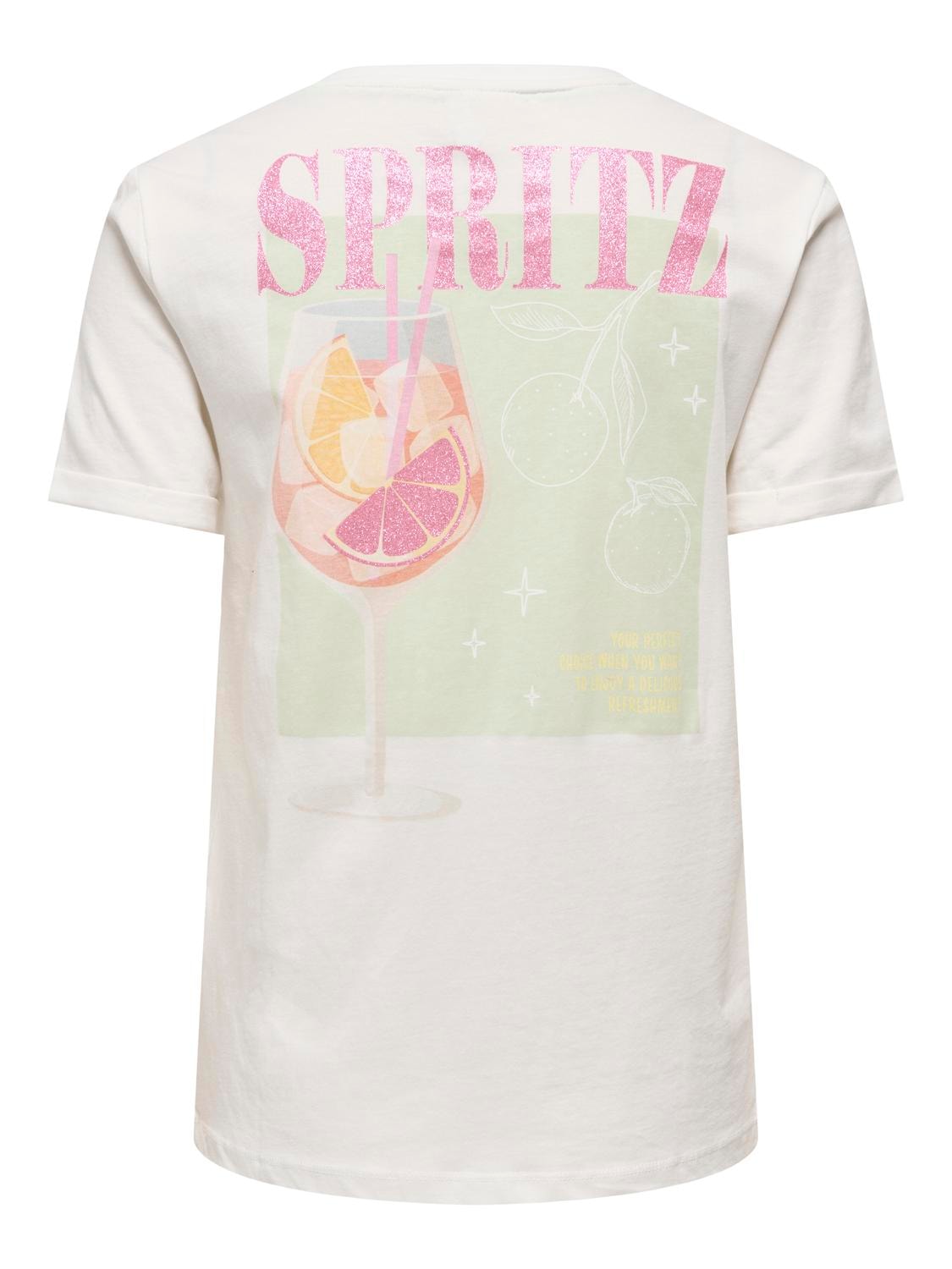 ONLY T-Shirt »ONLKITA S/S DRINKS TOP BOX JRS« Baumwolle, regular fit, Rundhals