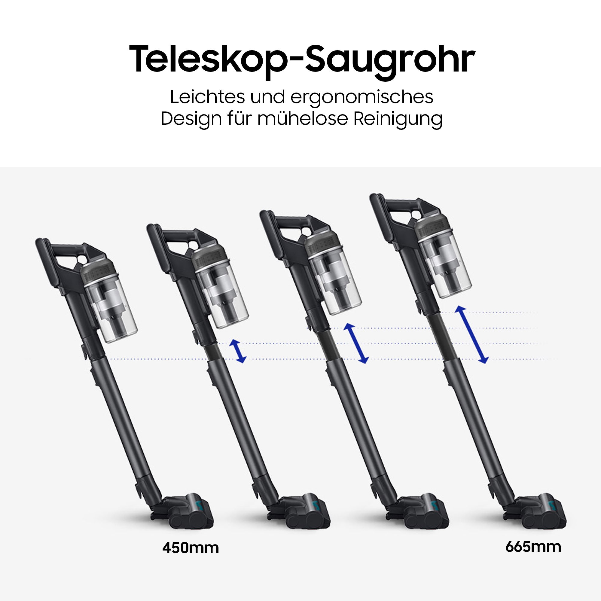 Samsung Akku-Handstaubsauger »VS70H28HFC/WD, Jet 95S CompleteClean« beutellos, 770 W, beutellos, Ersatzakku separat erhältlich