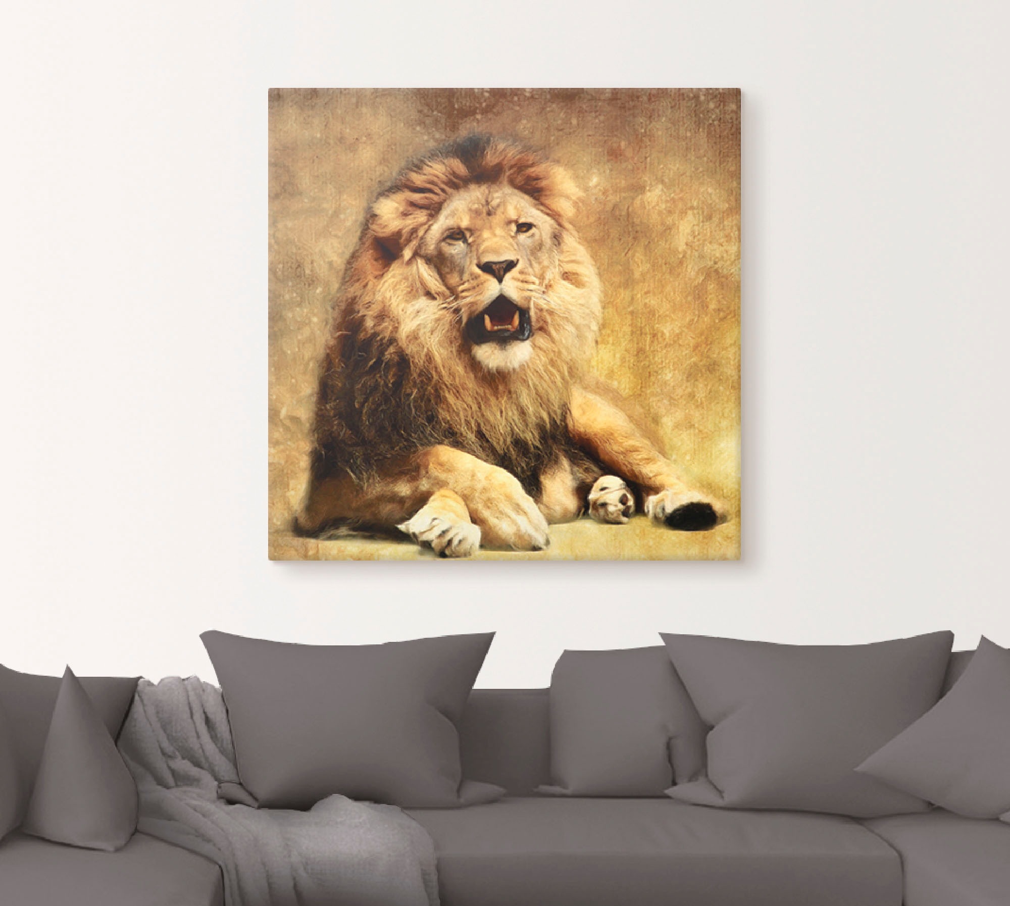 Artland Wandbild »Der König bei Löwe«, Wildtiere, Größen verschied. bestellen online OTTO (1 St.), Leinwandbild, als in Poster 