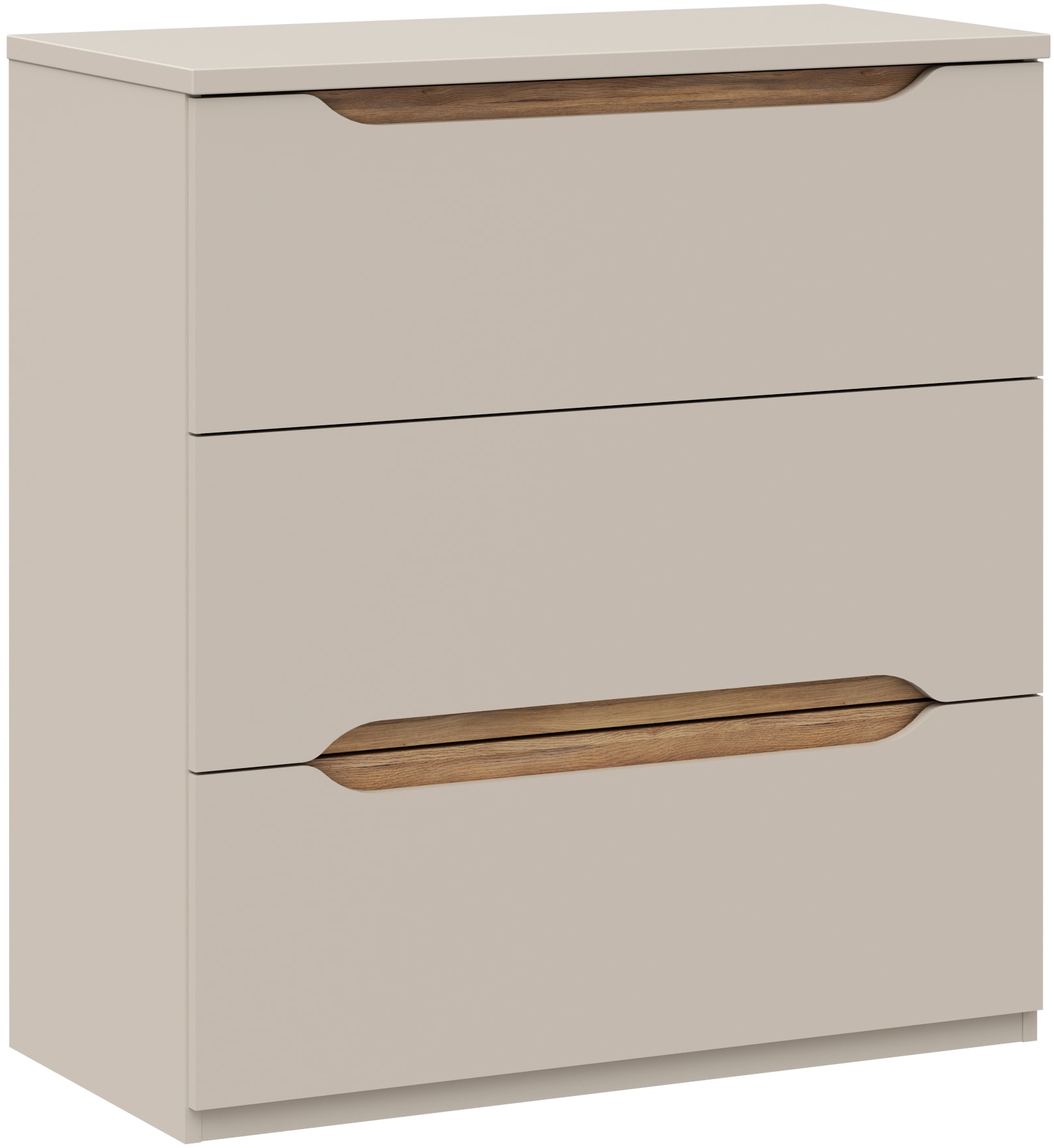 FORTE Kommode, B/H/T 81,5/92,3/41,5 cm Kommode ohne Griffe