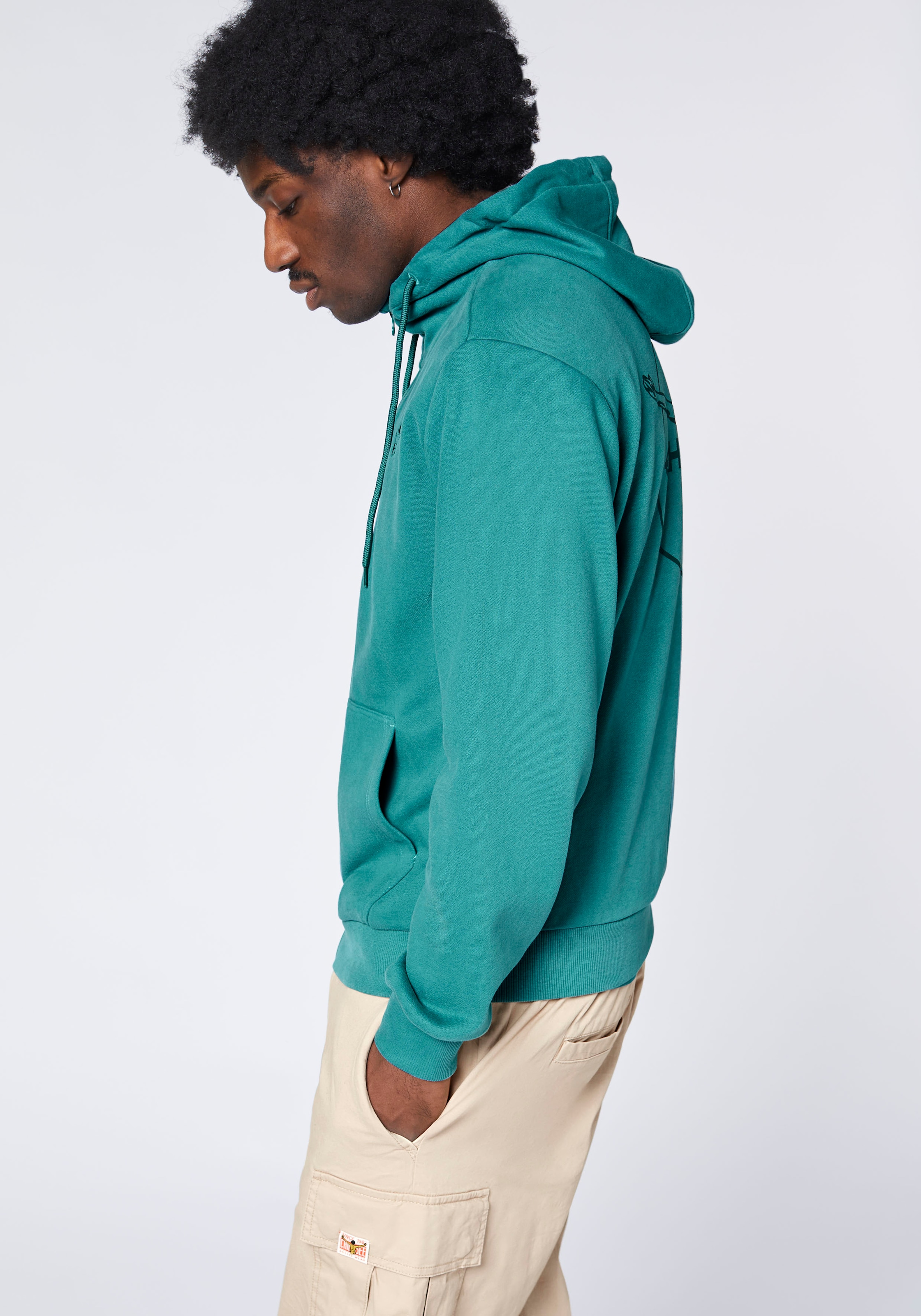 Chiemsee Kapuzensweatshirt , - mit gro&szlig;em, tonalen Rubberprint auf dem R&uuml;cken<br/>
