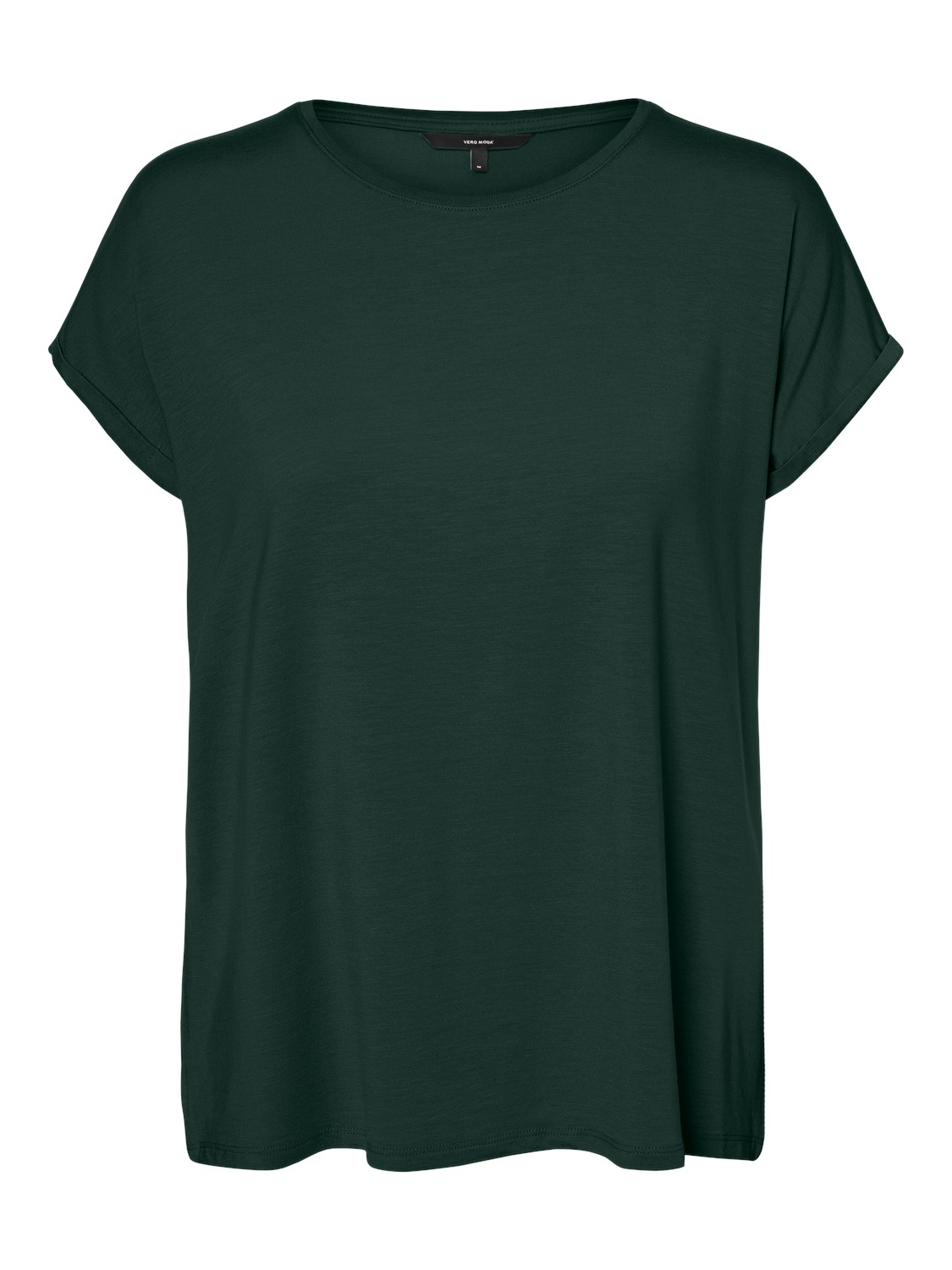 Vero Moda Rundhalsshirt »VMAVA PLAIN SS TOP GAJRS NOOS« Materialmix, regular fit