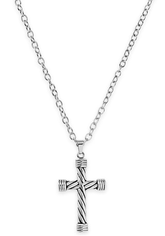 Kette mit Anhänger »Halskette, Kreuz, Kordel, Seil, X4118«