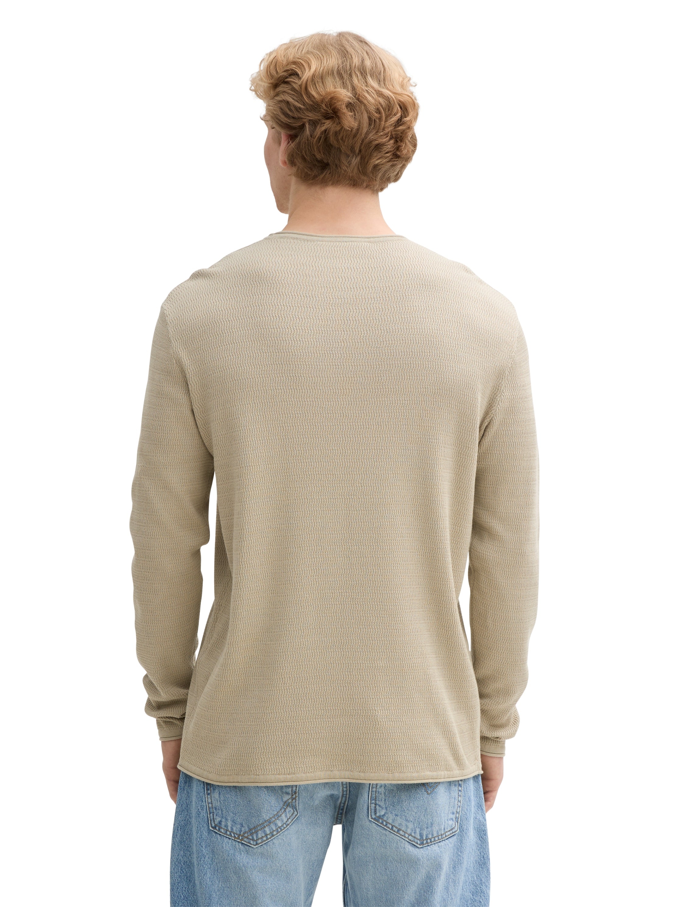TOM TAILOR Denim Rundhalspullover, mit Struktur