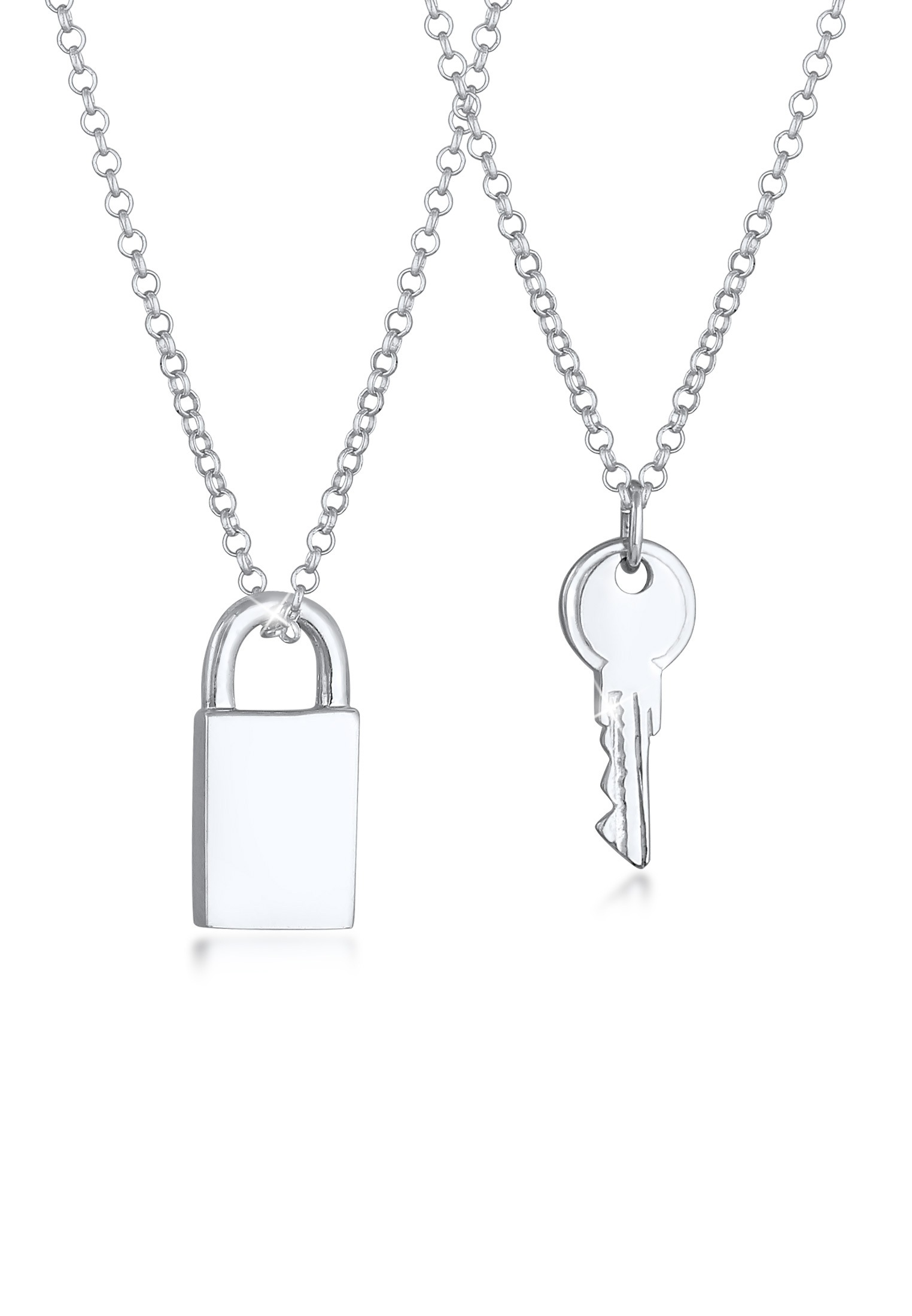 Elli Ketten-Set »Halskette Partnerkette Schloss Schlüssel Liebe 925er Silber«