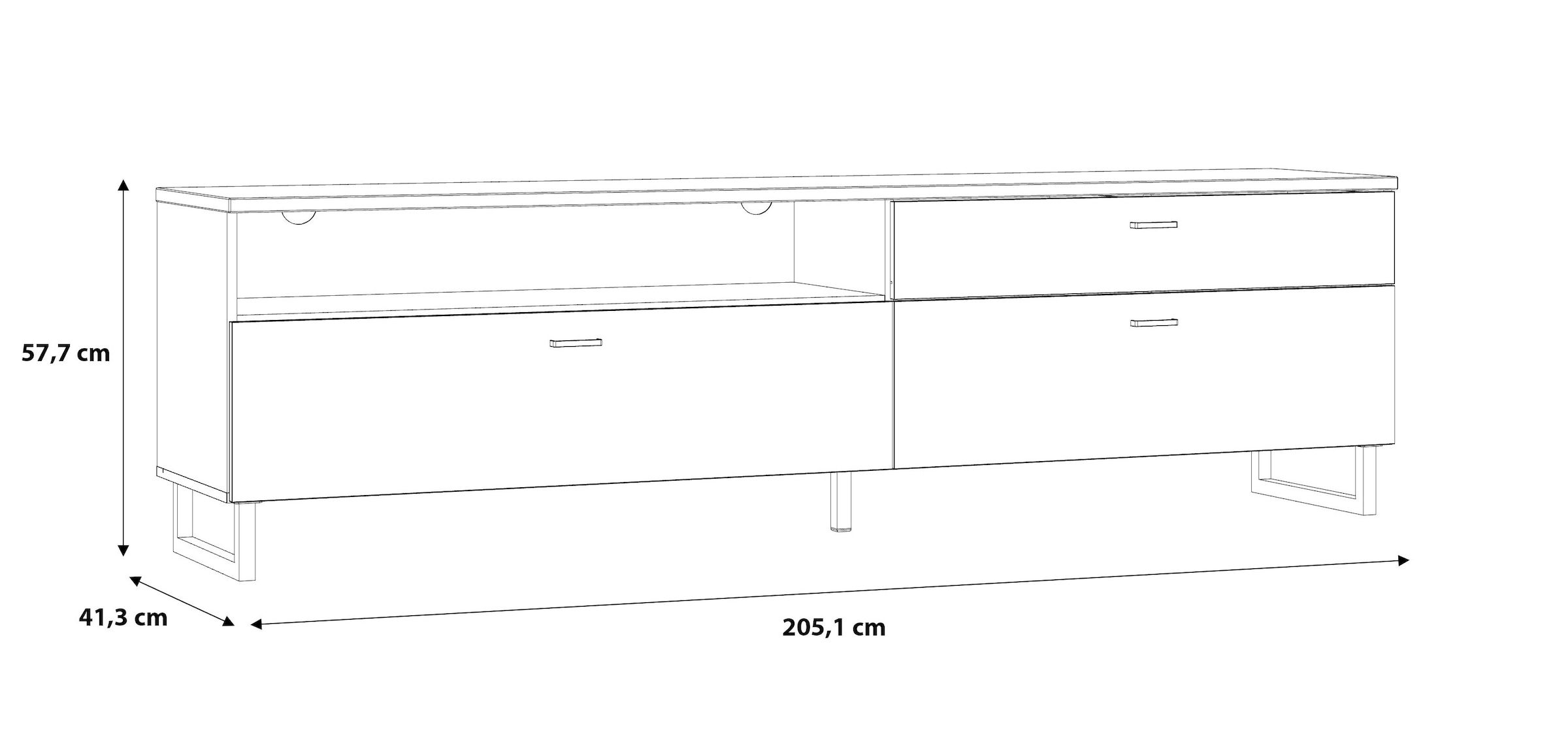 FORTE TV-Schrank »Leokadia«, Breite ca. 205 cm