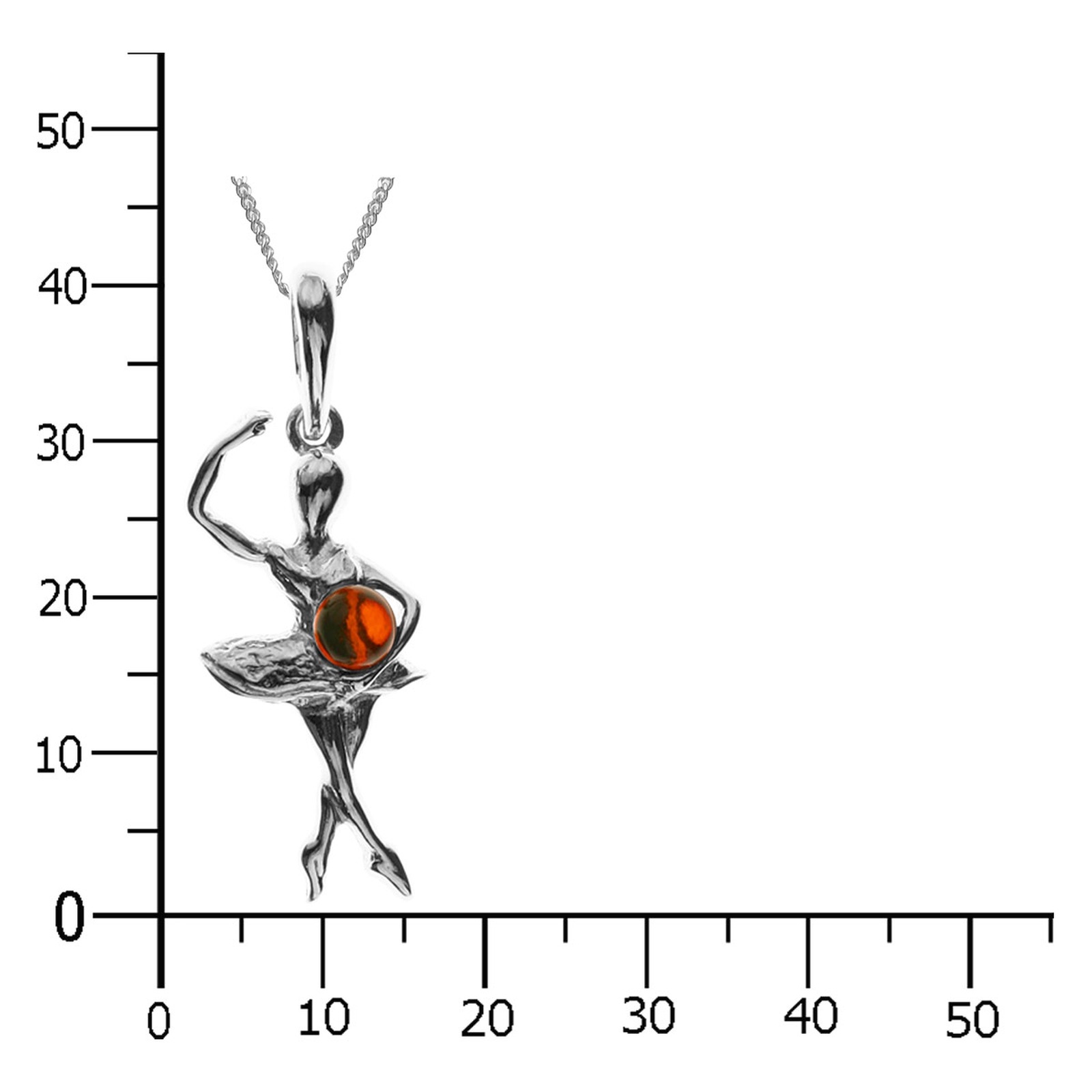 OSTSEE-SCHMUCK Kette mit Anhänger »- Ballerina - Silber 925/000 - Bernstein«