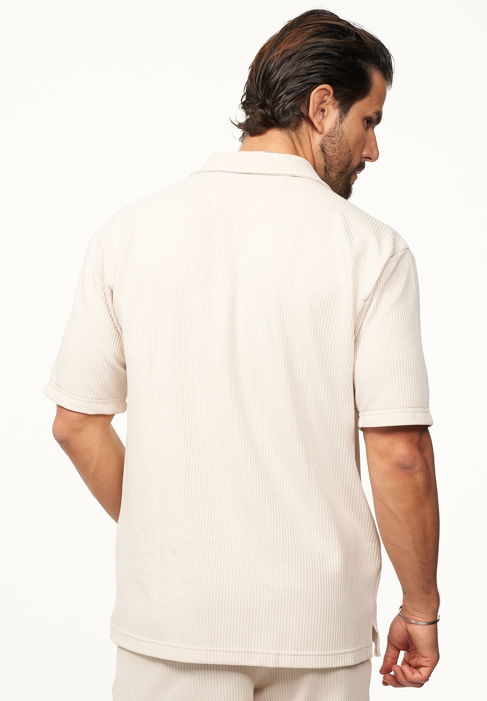 CARISMA Kurzarmhemd »mit Rippstruktur im Summer-Look für Herren« Kurzarm Strick Polo-Hemd T-Shirt mit Streifenmuster