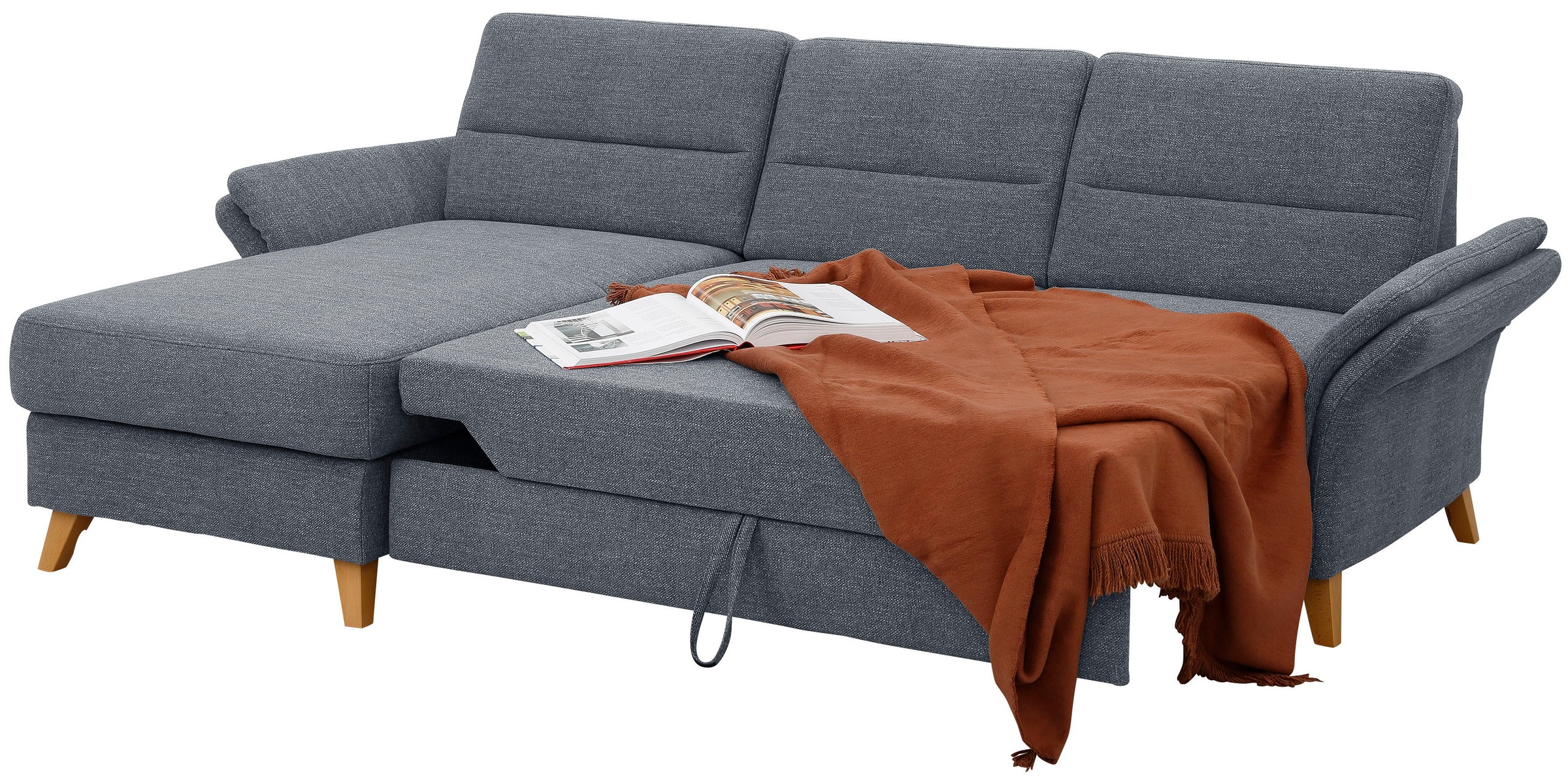 Home affaire Ecksofa »Westerland L-Form«, Federkern-Polsterung, wahlweise mit Bettfunktion, Bettkasten
