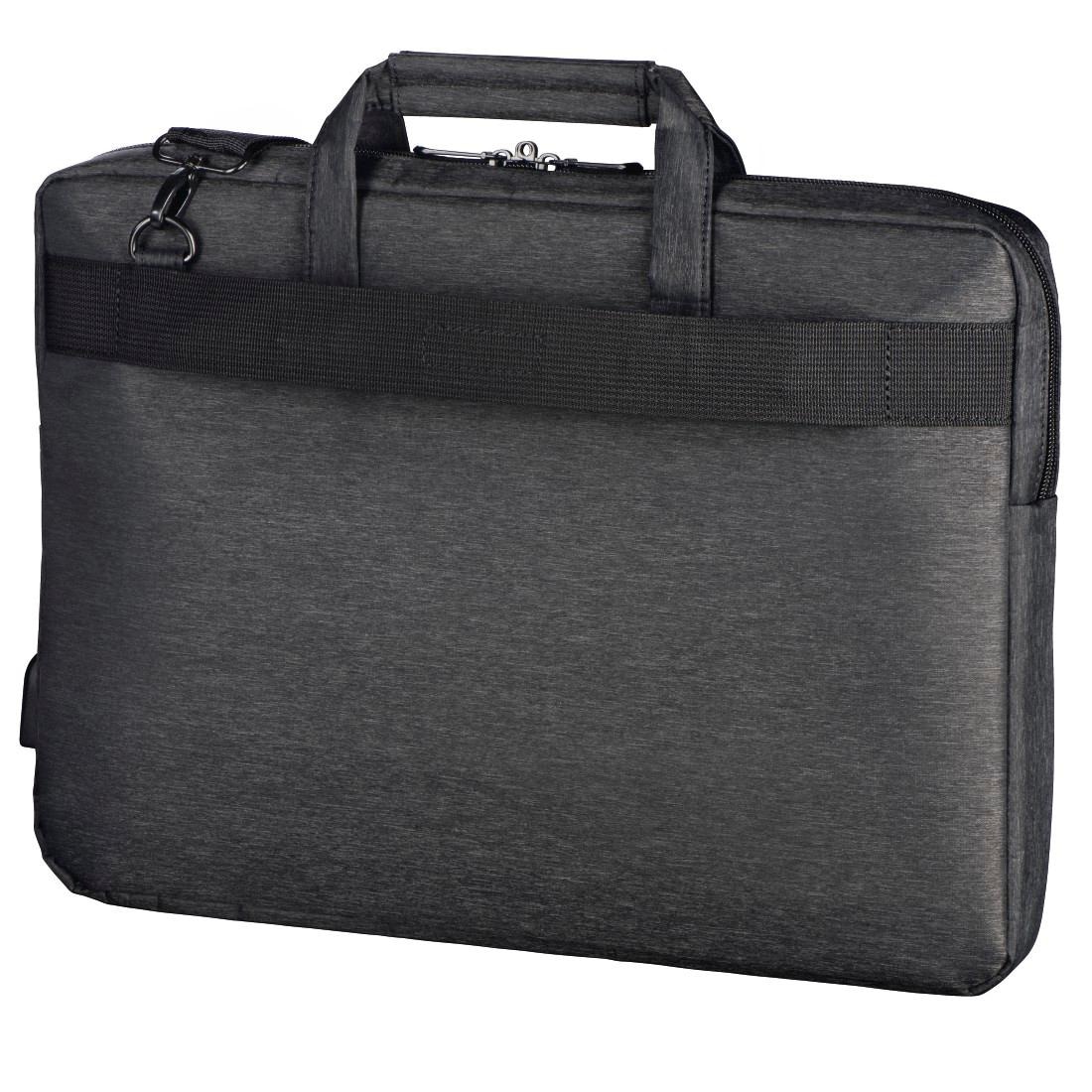 Hama Laptoptasche »Notebook Tasche bis 44cm (17,3"), Farbe Schwarz, modisches Design«, Mit Tabletfach, Vordertaschen, Organizerstruktur, Trolleyband,USB-Port