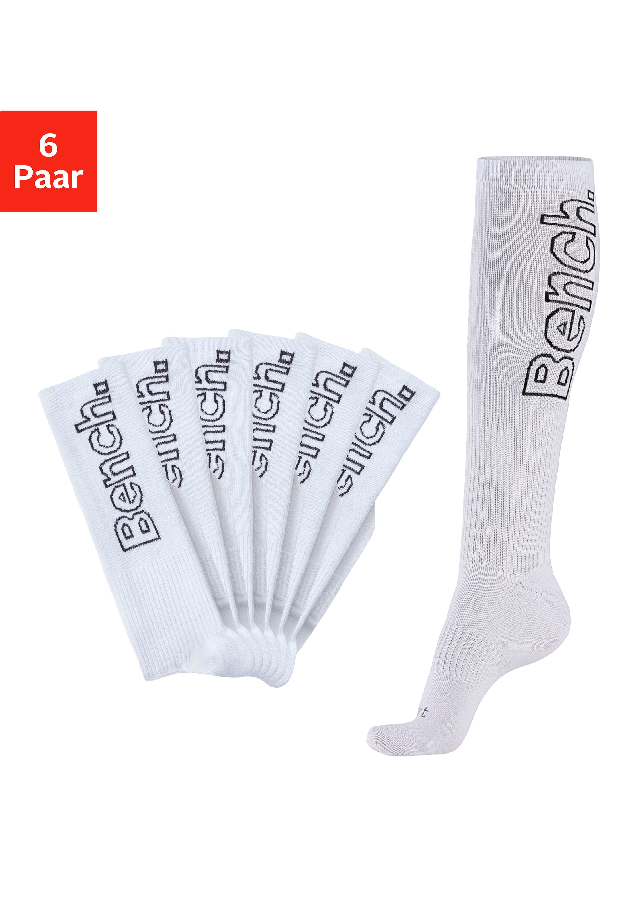 Bench. Kniestrümpfe Packung in weiß, Größe 39-42