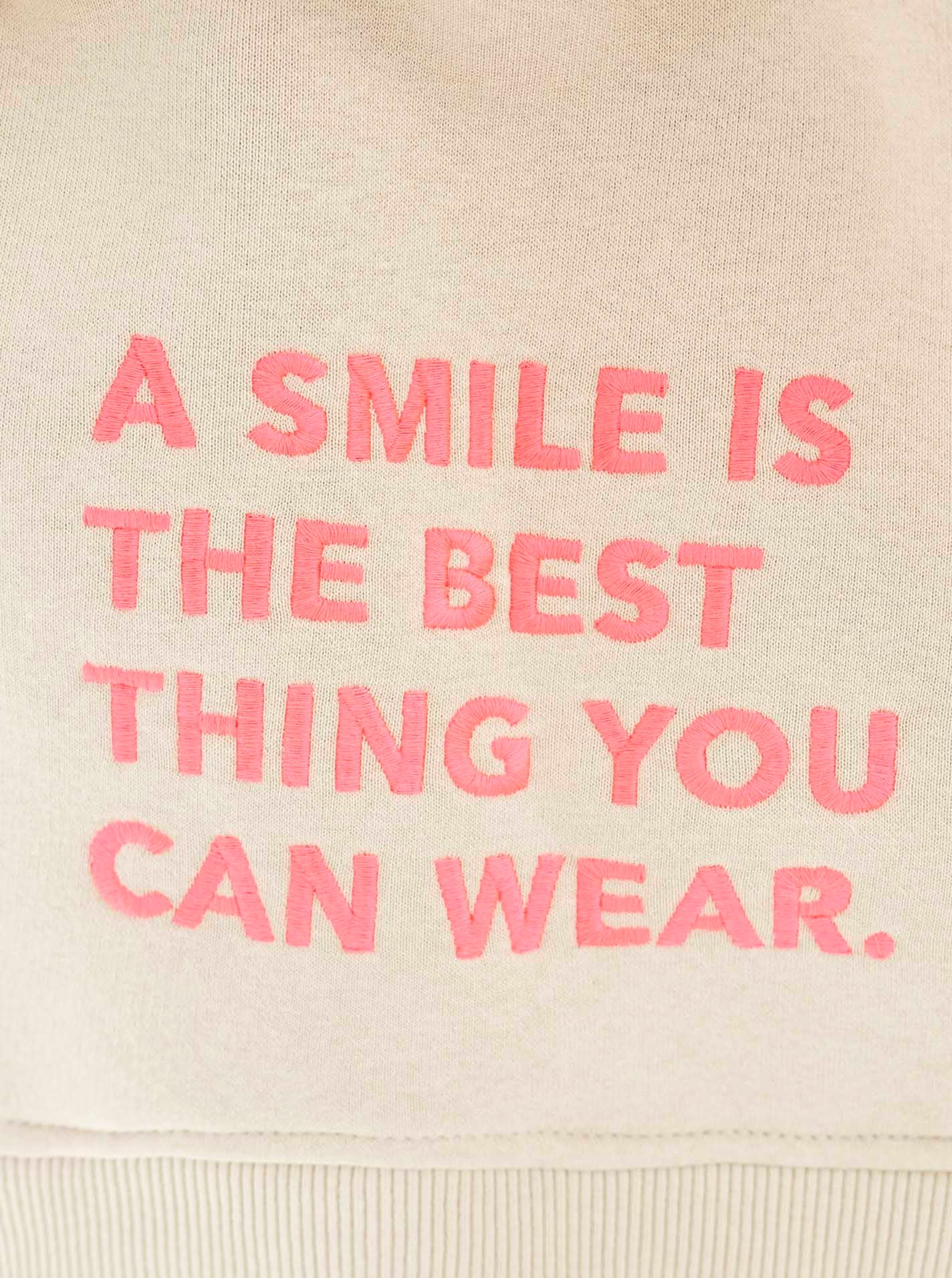 Zwillingsherz Hoodie »"Smile Cross"«, Statement Schriftzug, Stickerei, Kapuze, Kängurutasche
