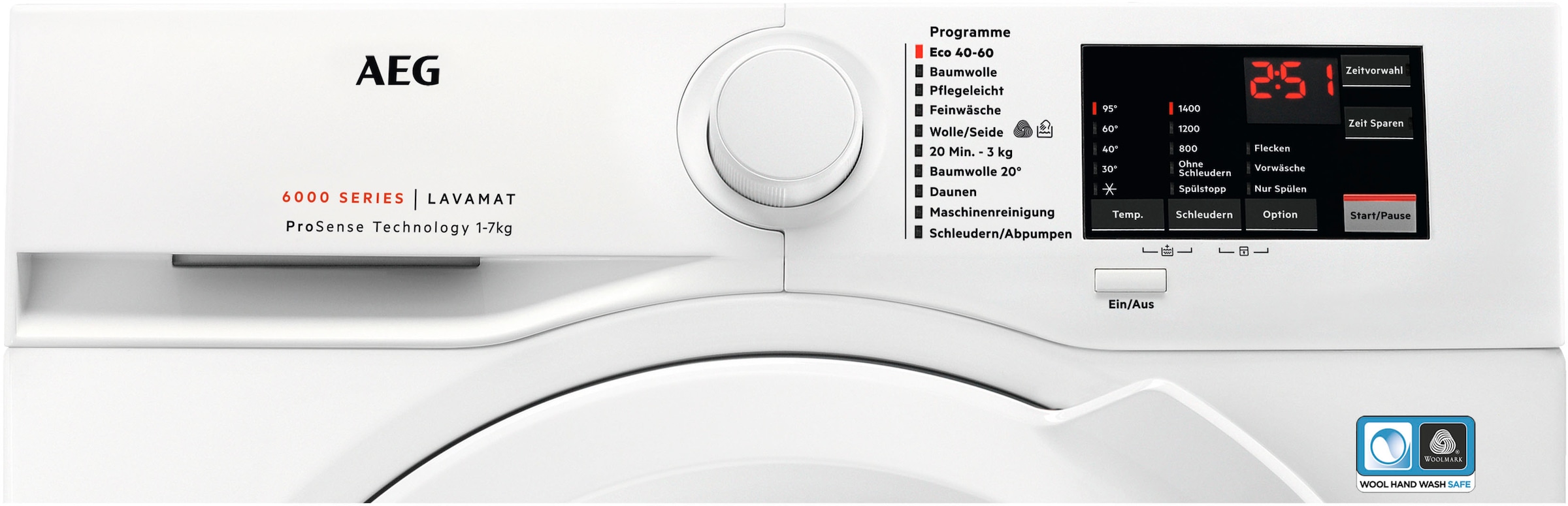 AEG Waschmaschine Serie 6000 »L6FBG51470«, 7 kg, 1400 U/min, ProSense Mengenautomatik
