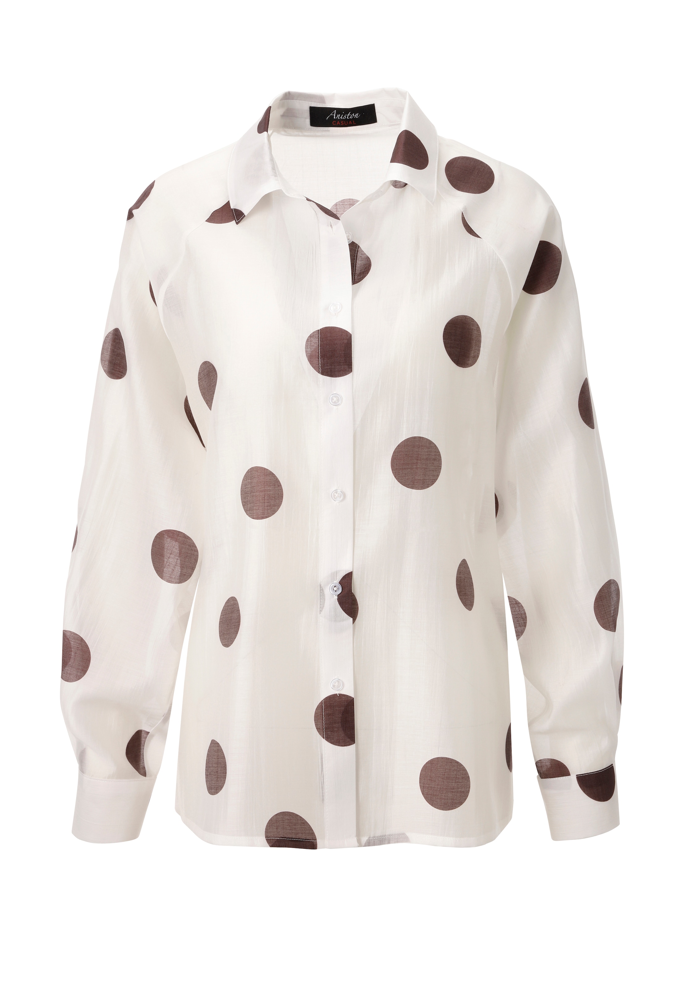 Aniston CASUAL Hemdbluse mit Punkten bedruckt - jedes Teil ein Unikat - NEUE KOLLEKTION
