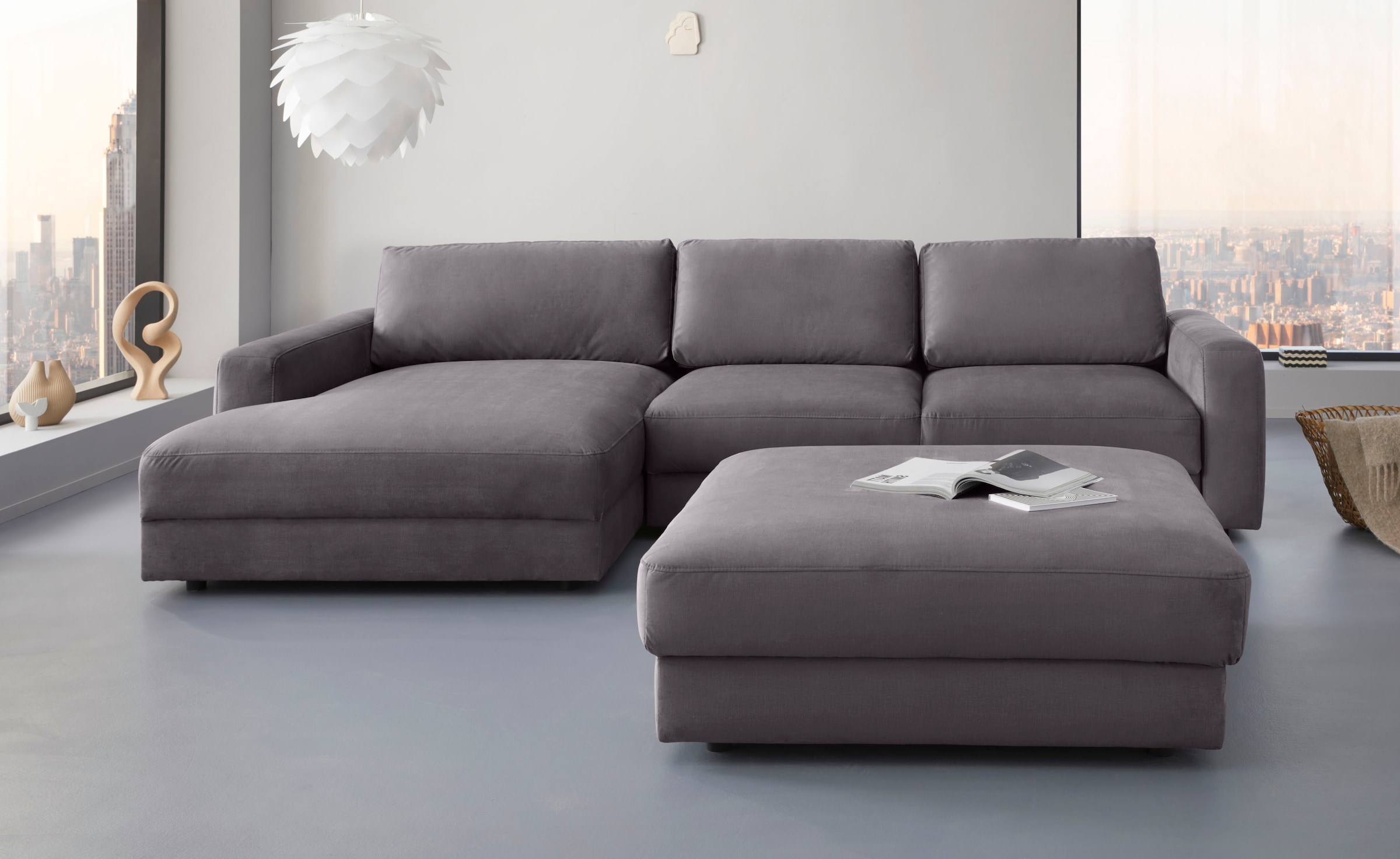 Places of Style Ecksofa »Bloomfield, L-Form«, wahlweise mit Bettfunktion und Bettkasten