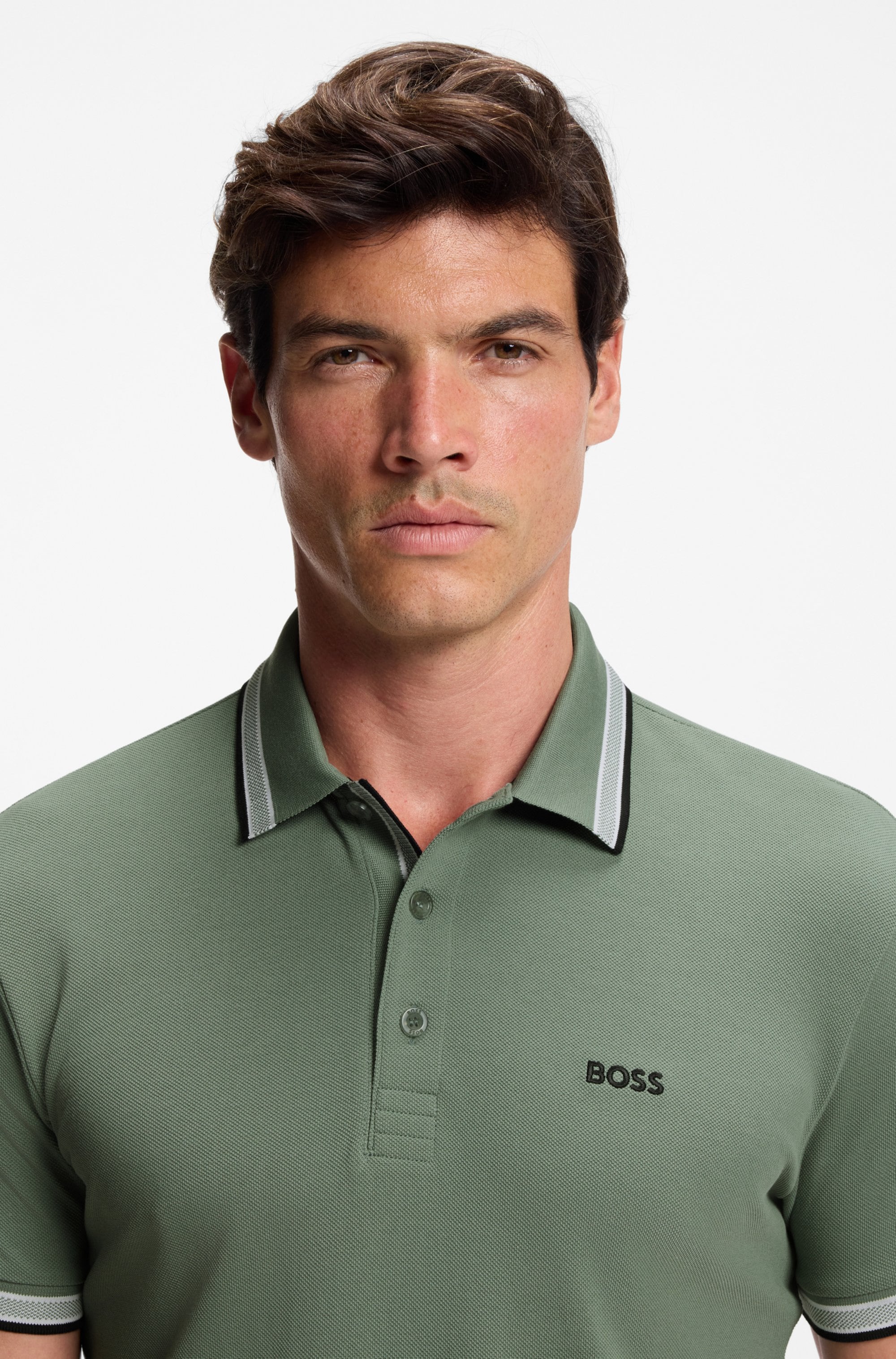 BOSS GREEN Poloshirt »Paddy«, mit kontrastfarbenen Streifen am Kragen