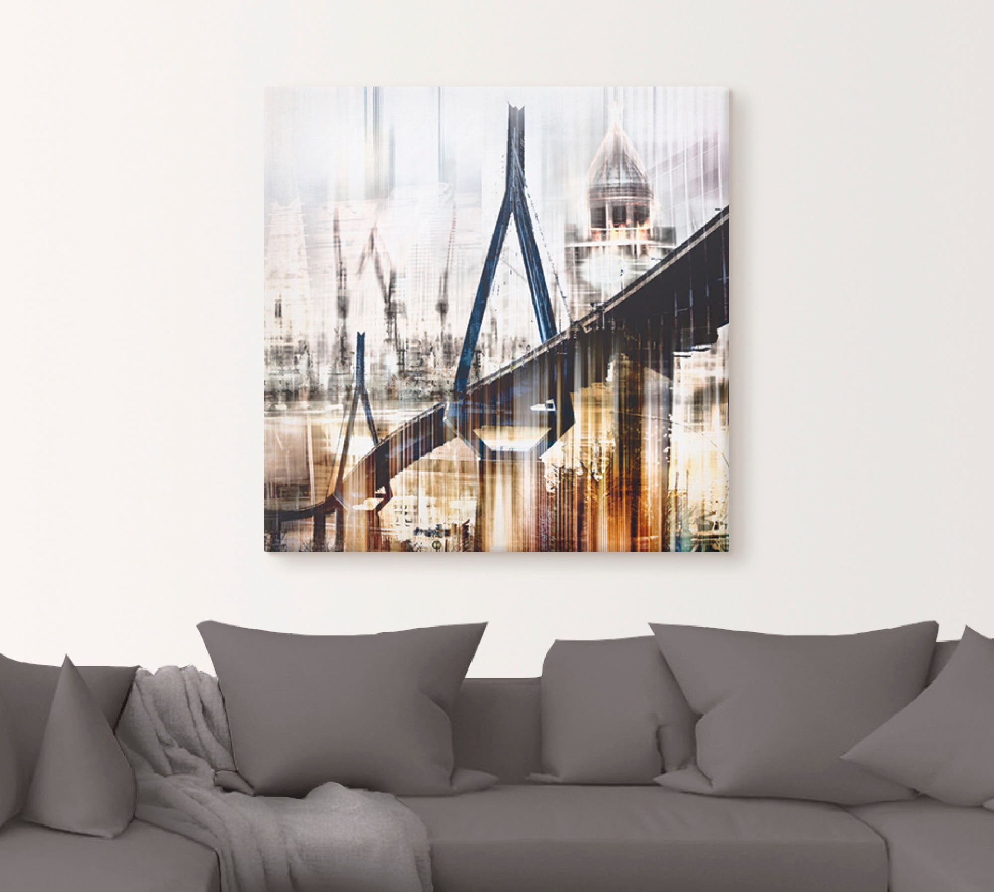 Artland Wandbild »Hamburg Skyline Collage III«, Deutschland, (1 St.), als Leinwandbild, Wandaufkleber in verschied. Größen