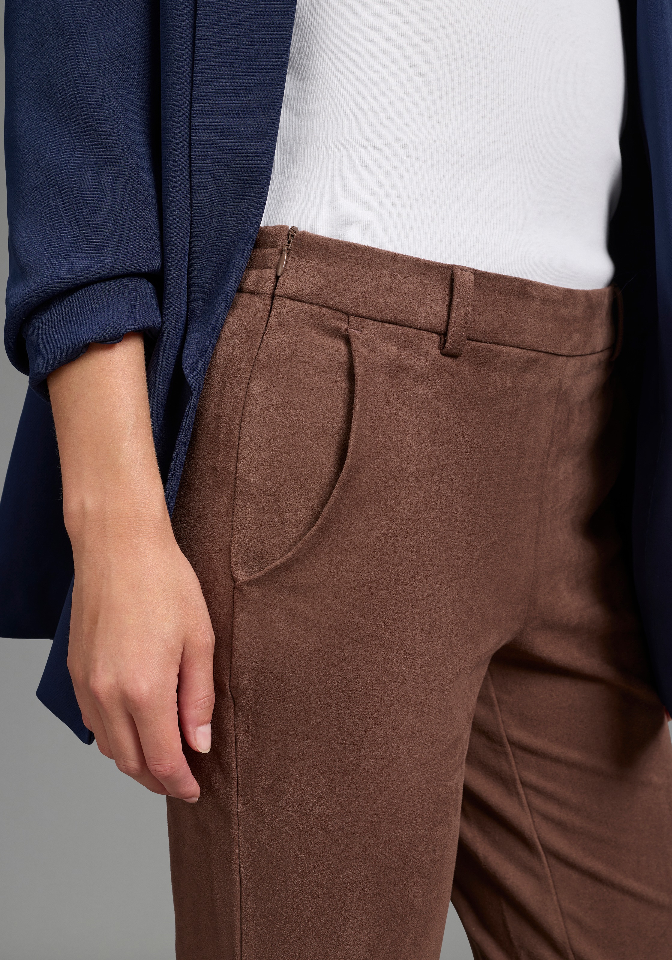 Laura Scott Lederimitathose  Bootcut-Passform, normale Leibhöhe, femininer Stil