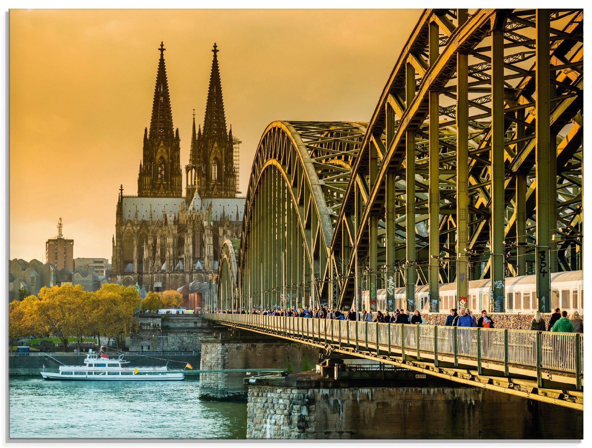 Artland Glasbild »Kölner Dom mit Hohenzollernbrücke«, Deutschland, (1 St.), in verschiedenen Größen